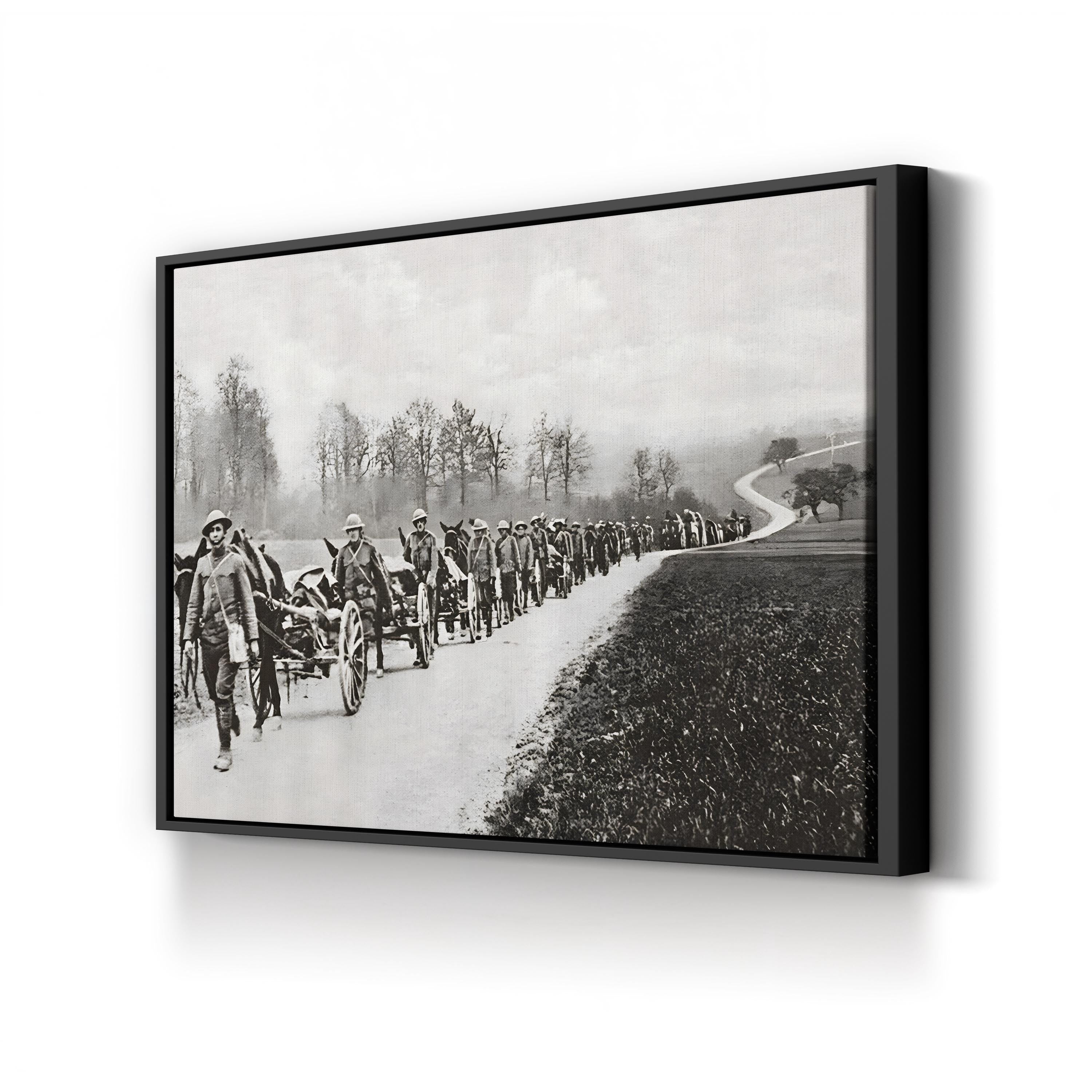 An American Machine-Gun Section on a Road in Flanders, 1917 Wall Art