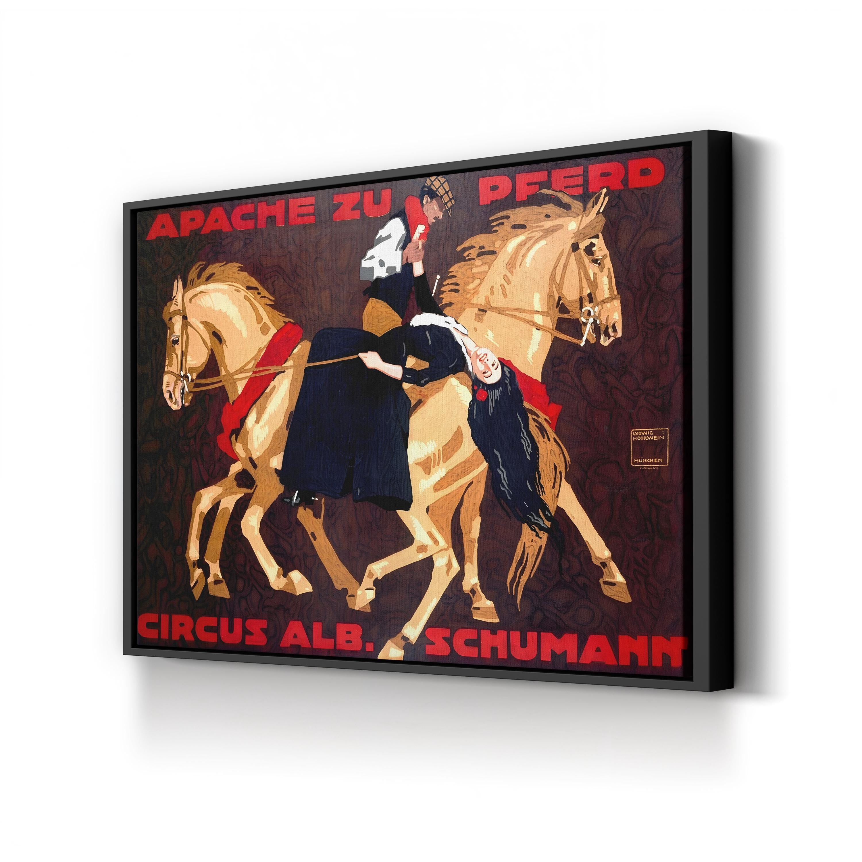 Apache Zu Pferd European Vintage Circus Advertising Poster Wall Art