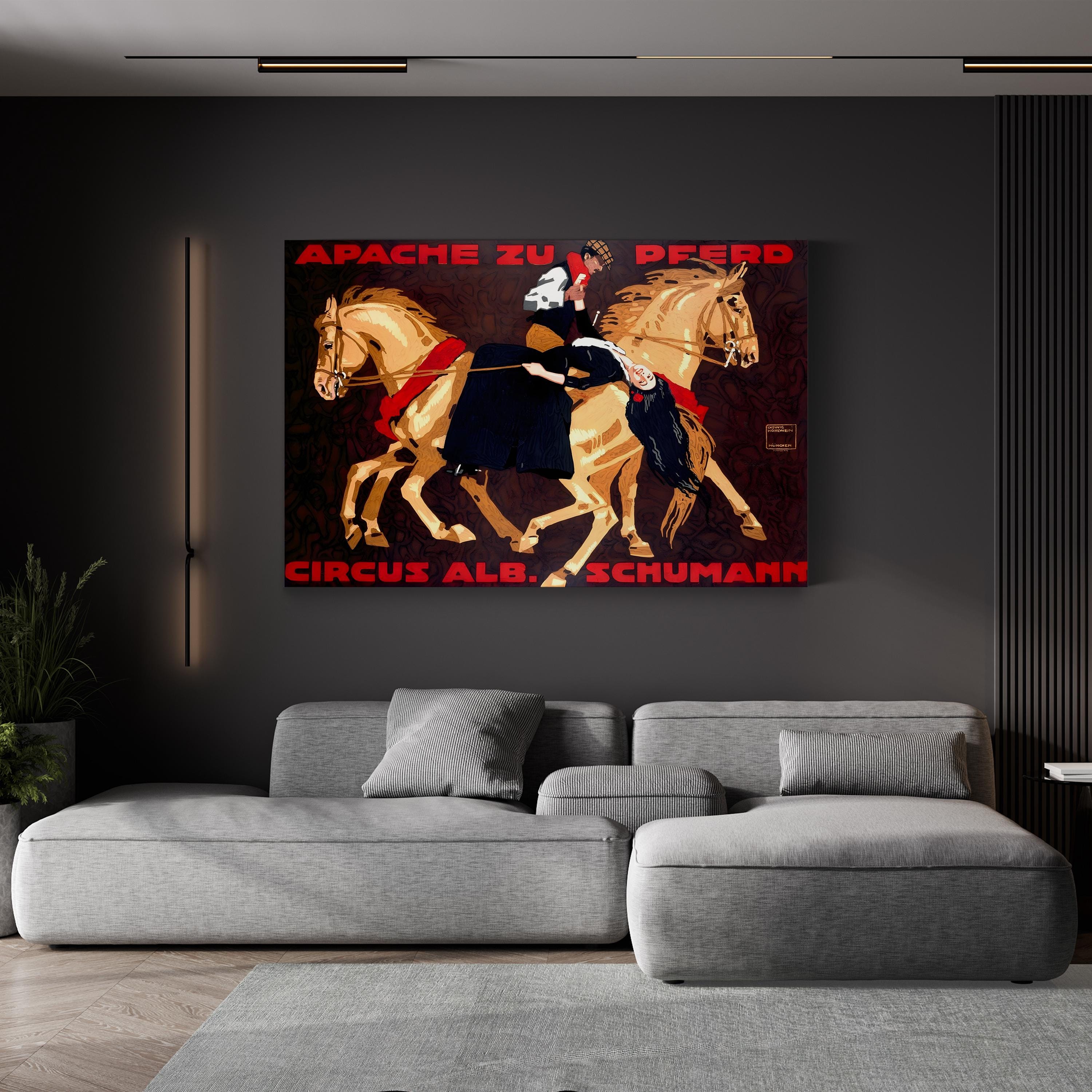 Apache Zu Pferd European Vintage Circus Advertising Poster Wall Art