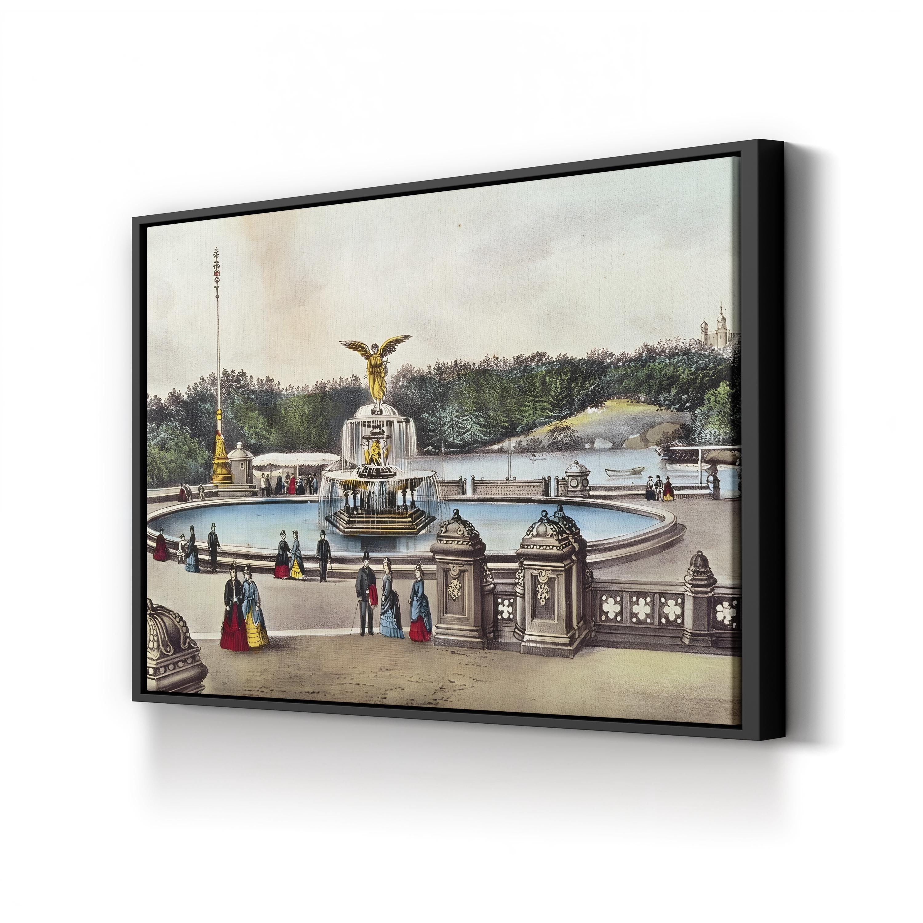 Bethesda Fountain, Central Park, New York Wall Art by the American School Print