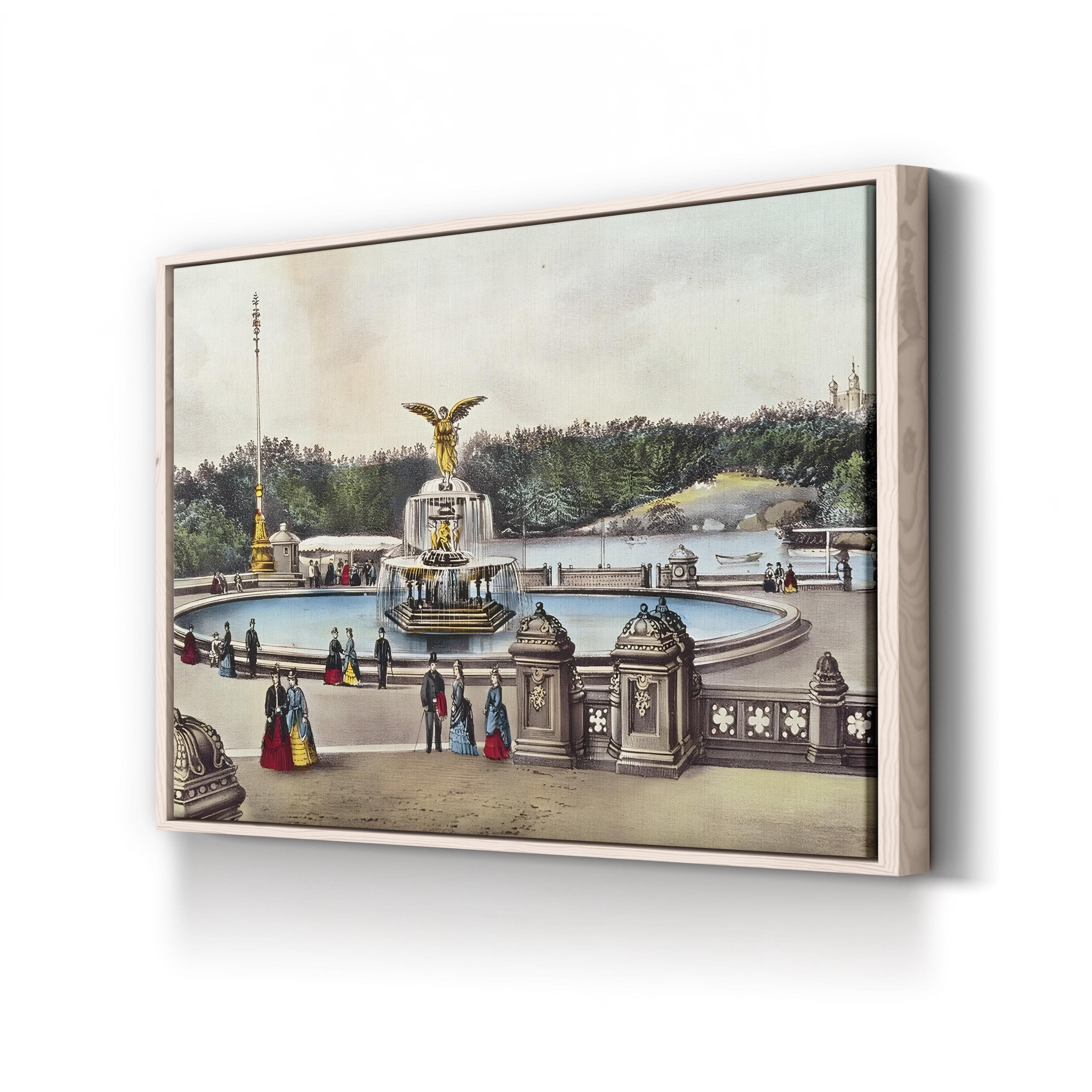 Bethesda Fountain, Central Park, New York Wall Art by the American School Print