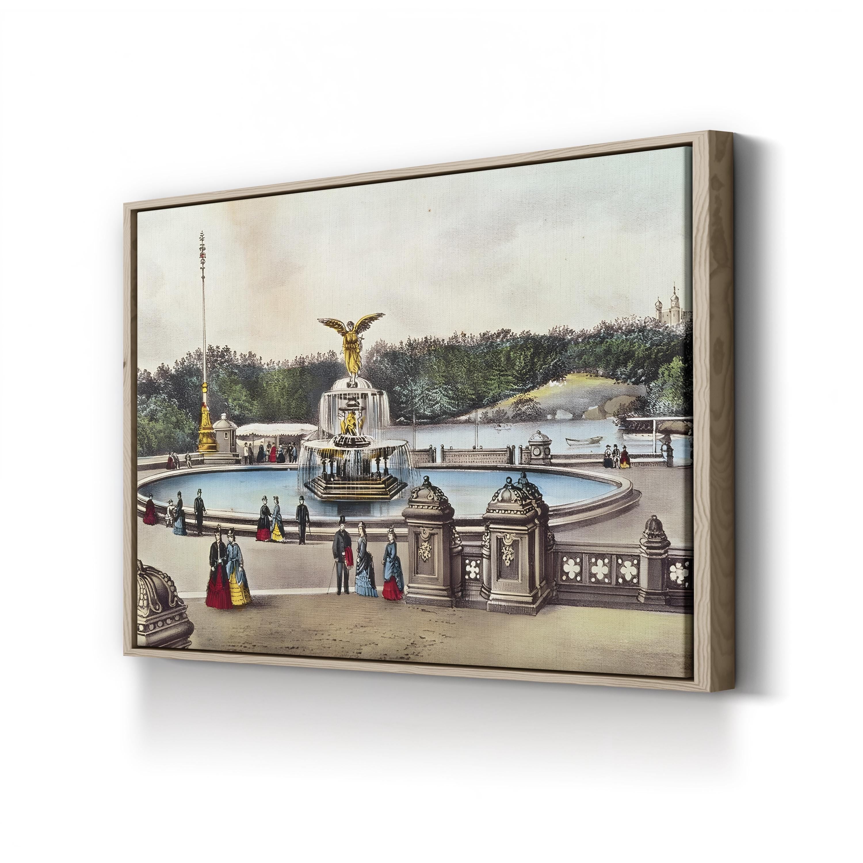 Bethesda Fountain, Central Park, New York Wall Art by the American School Print