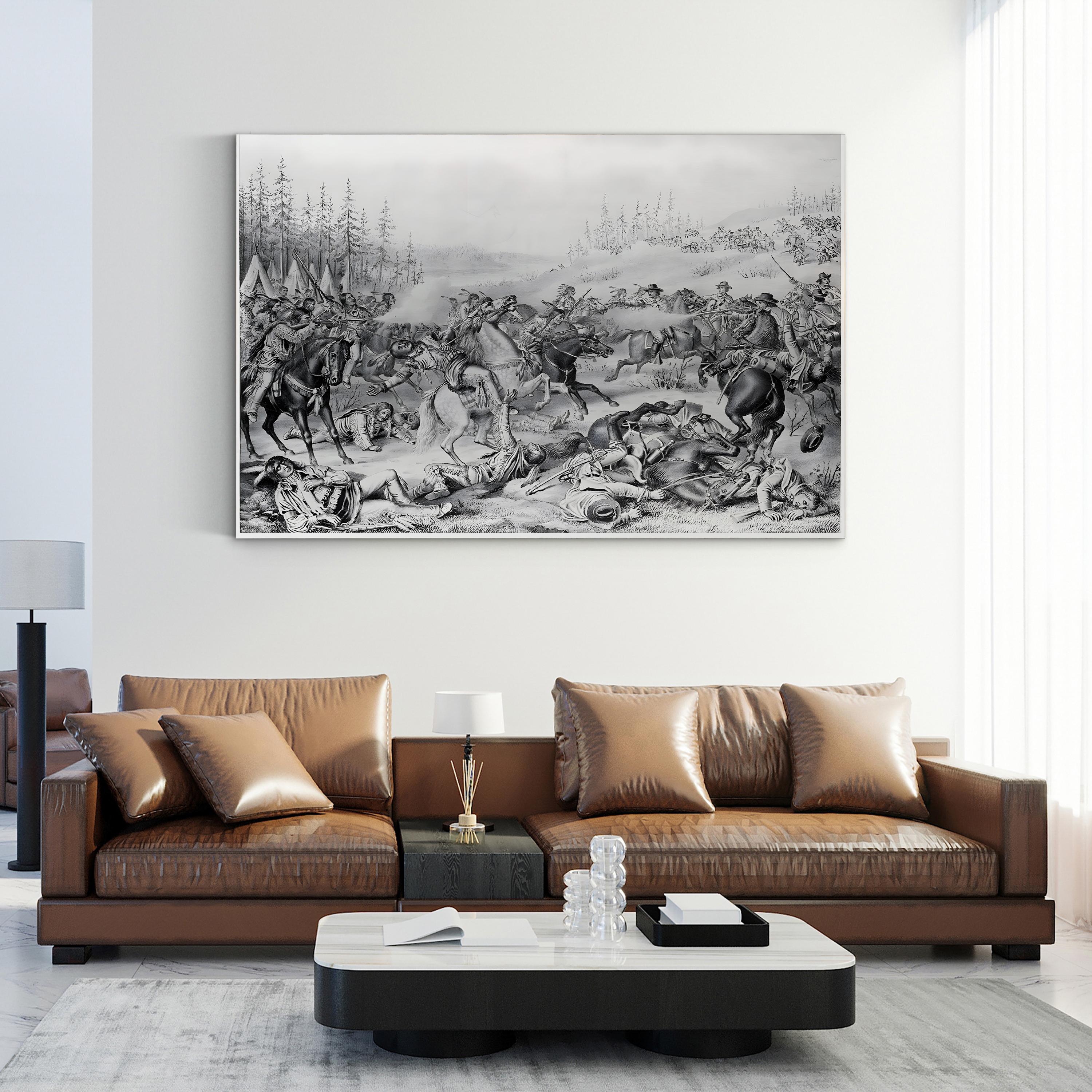 Capture and Death of Sitting Bull Lithograph Canvas Print – Native American History Wall Art