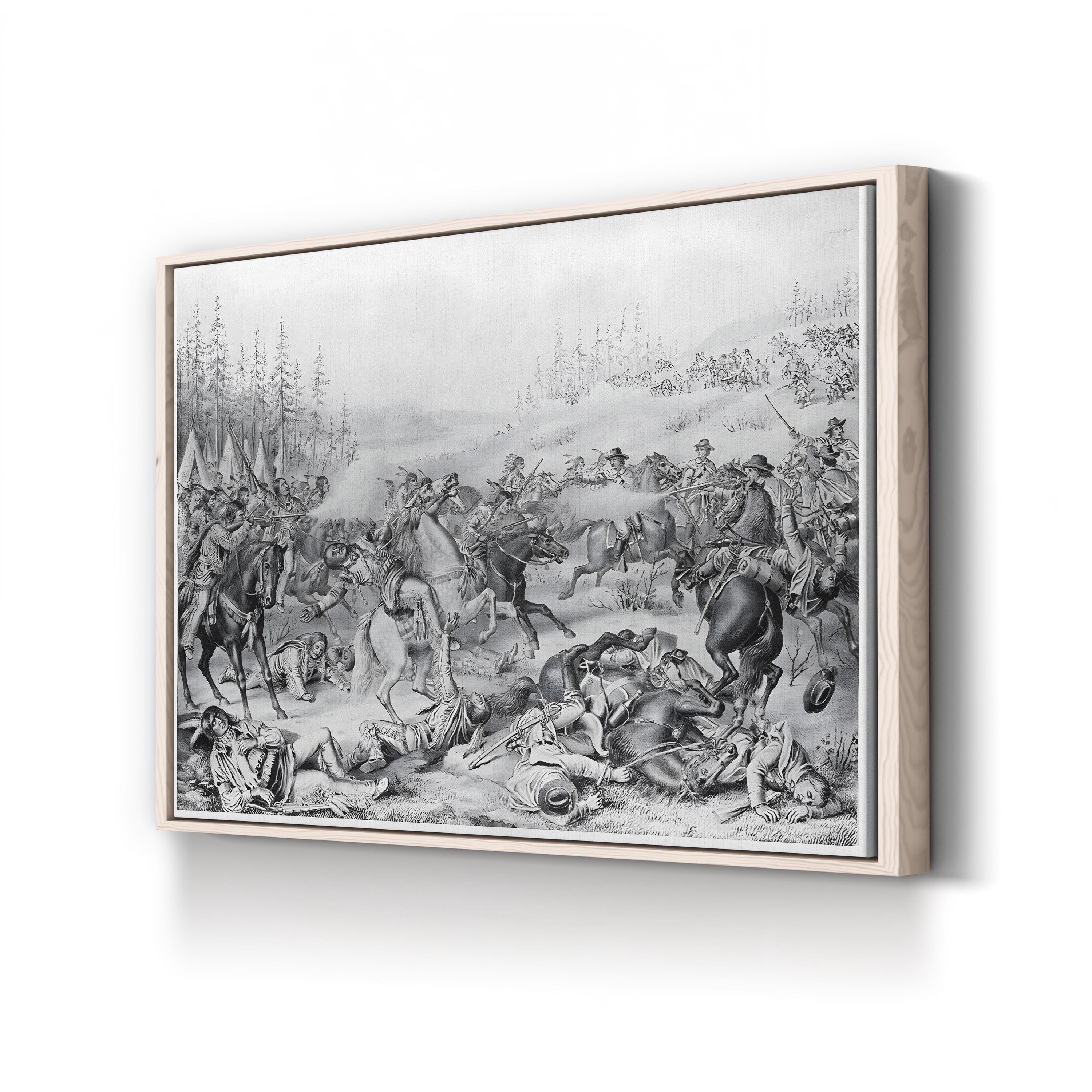 Capture and Death of Sitting Bull Lithograph Canvas Print – Native American History Wall Art