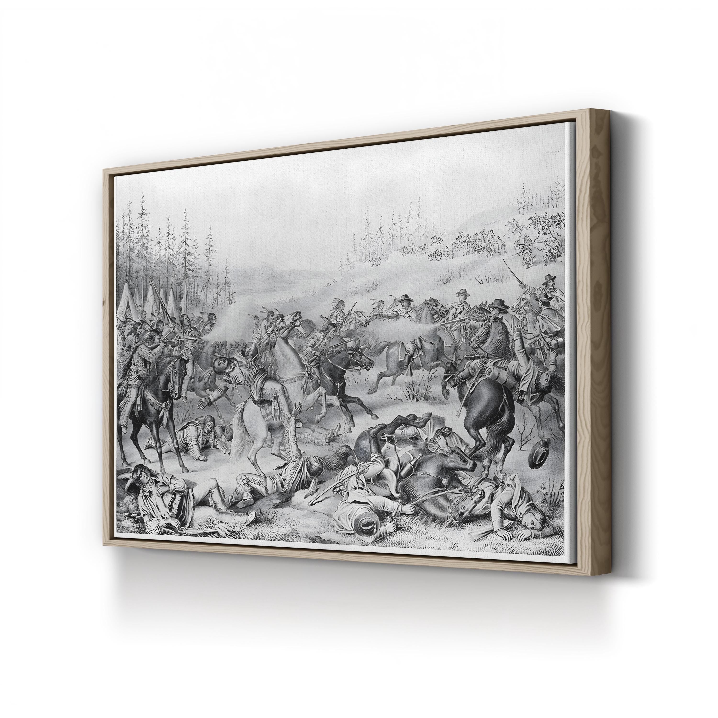 Capture and Death of Sitting Bull Lithograph Canvas Print – Native American History Wall Art