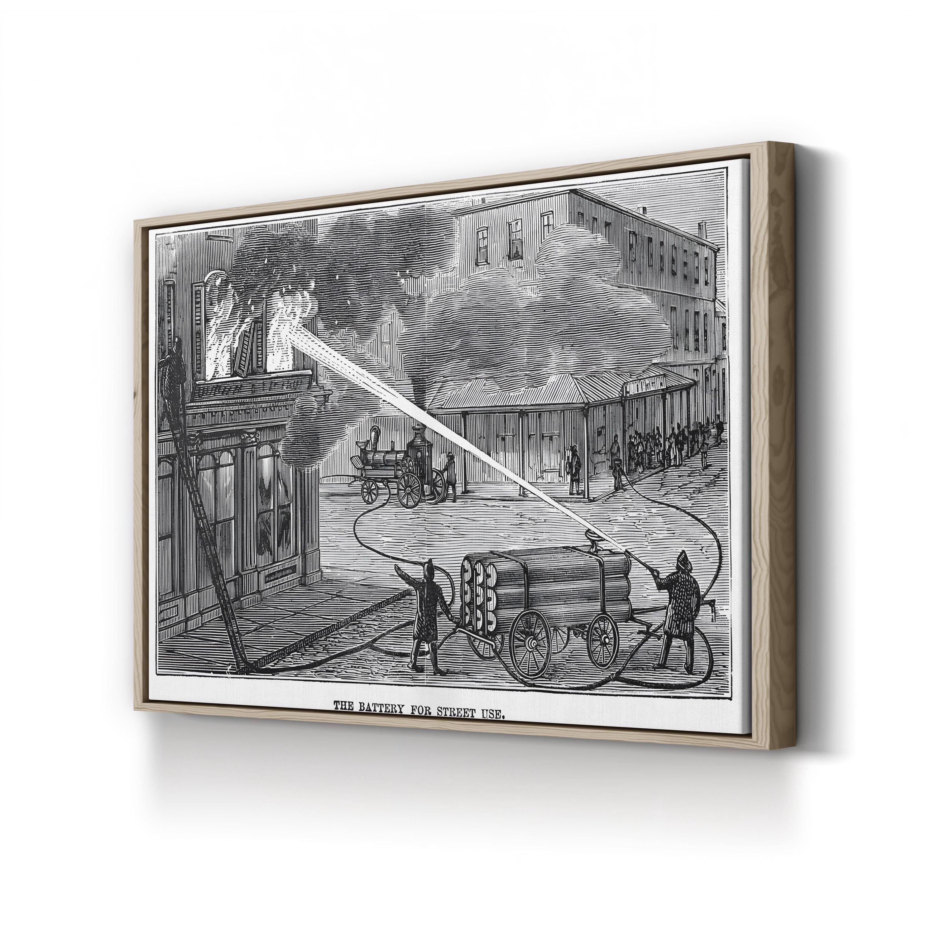Demonstration of a Battery for Fighting Fires from the Street, Manhattan (1876) Wall Art