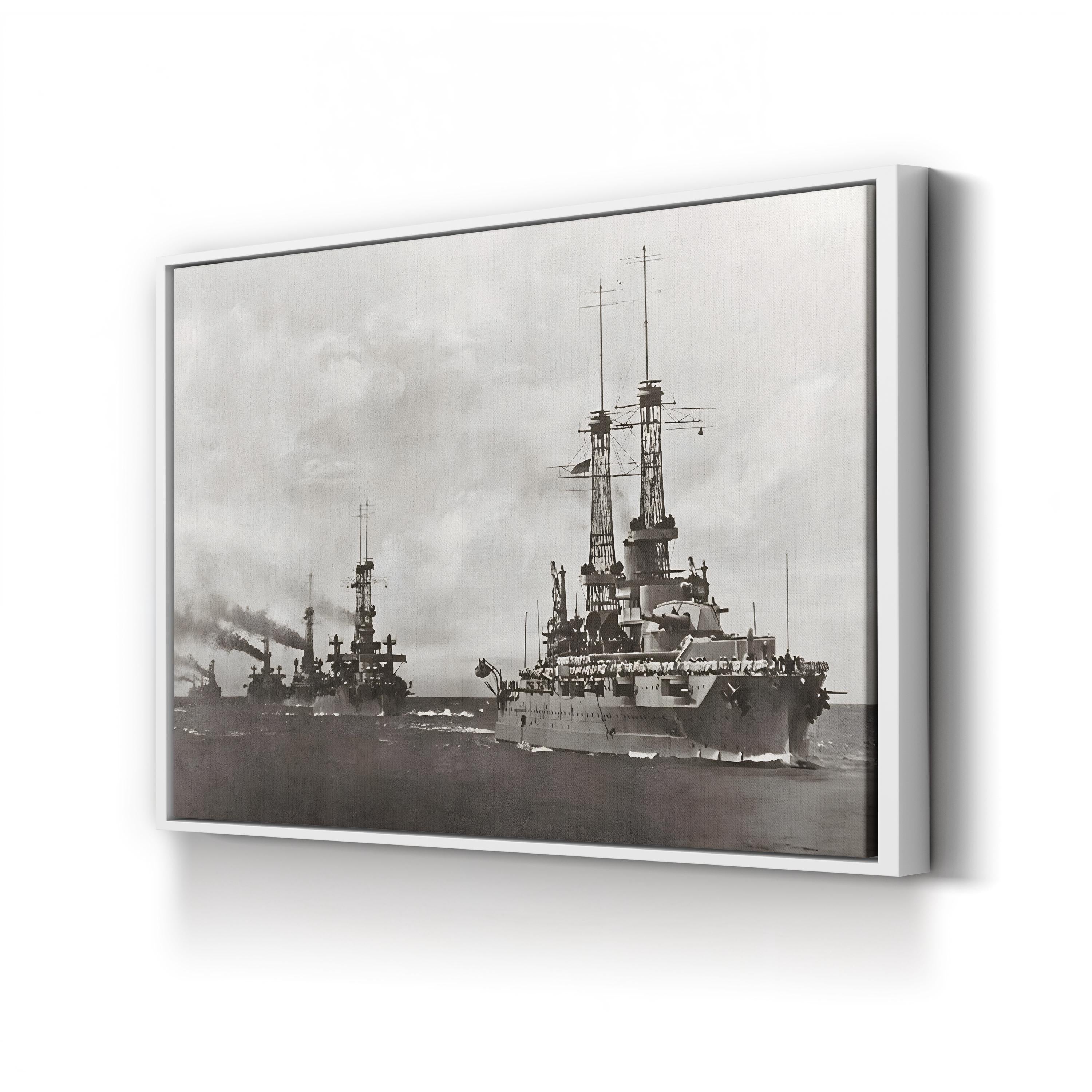 US Navy Dreadnought Fleet, 1917 – Vintage Photography Wall Art | WWI Military Canvas Print