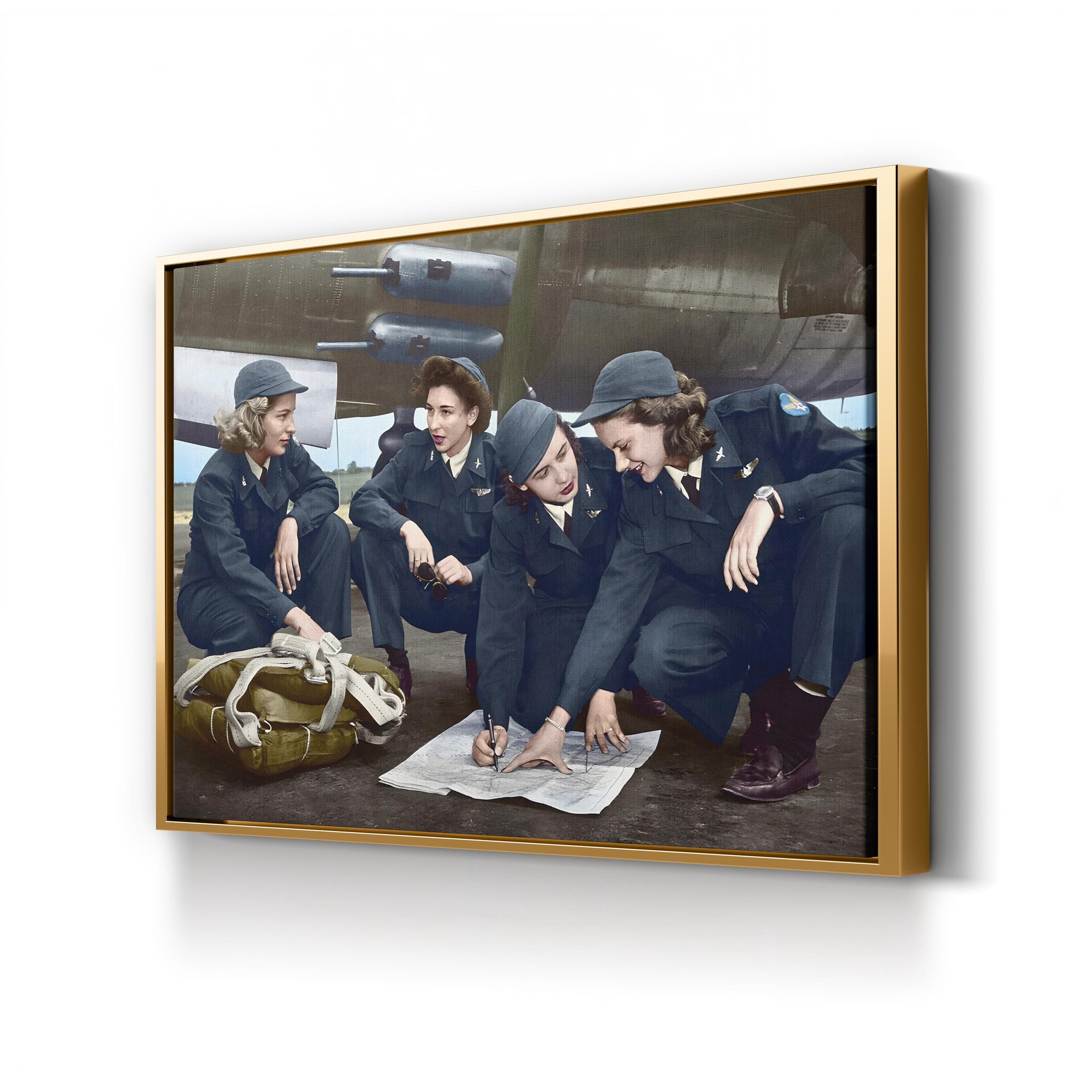 Female Pilots, 1941 – Vintage Photography Wall Art | Historic Aviation Canvas Print