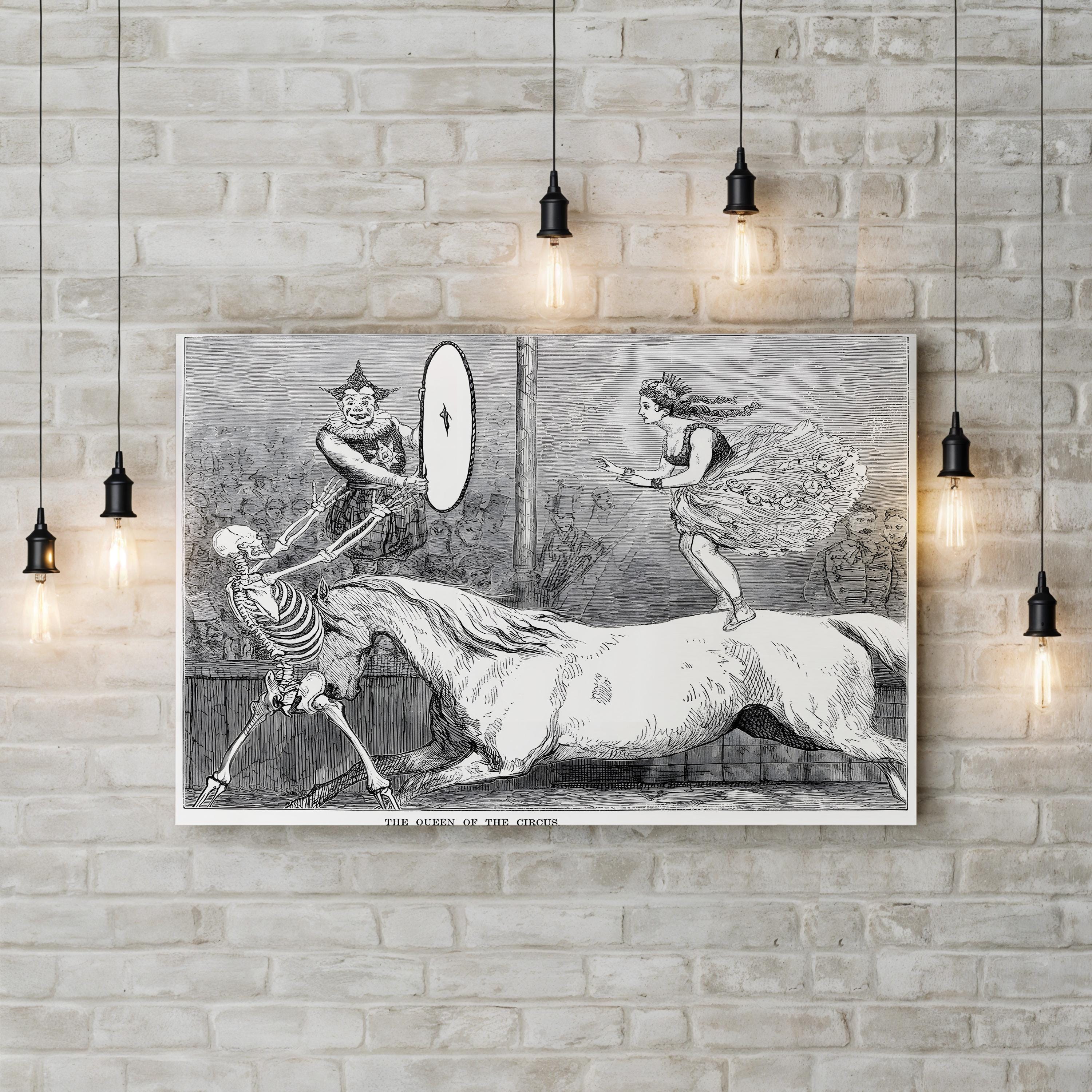 Circus Queen & White Horse 1973 – Period Illustration Wall Art | Vintage Performance Canvas Print