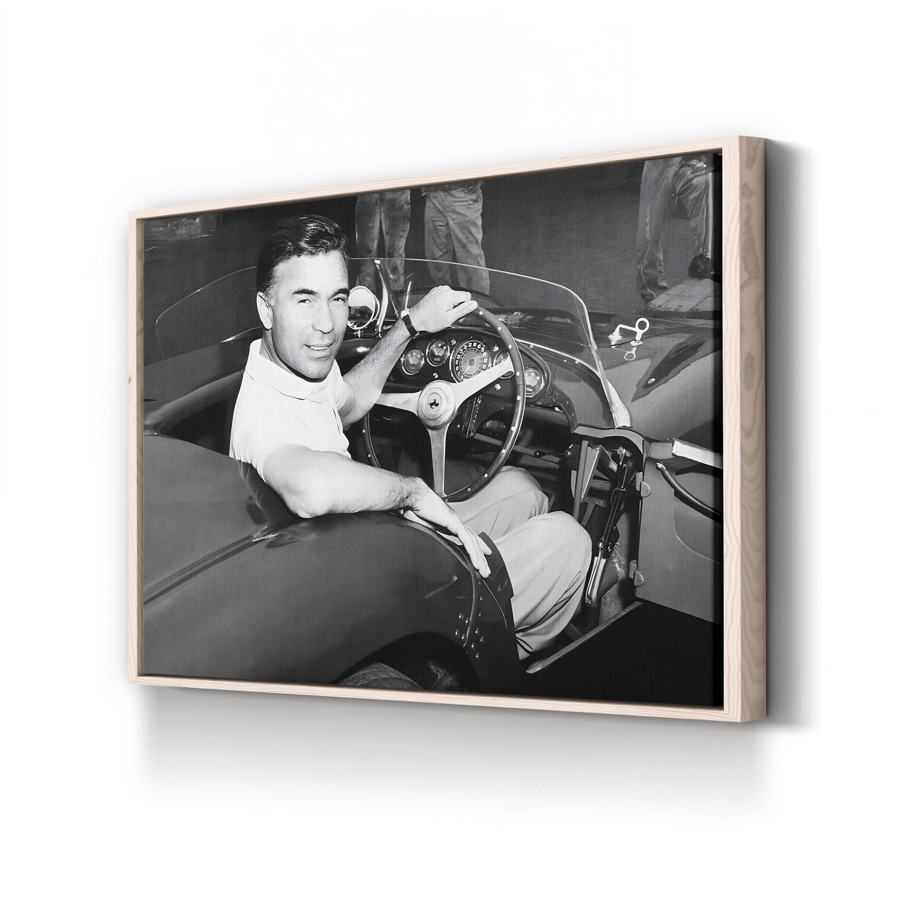 Porfirio Rubirosa Wall Art – 1955 Vintage Automotive Black and White Photograph