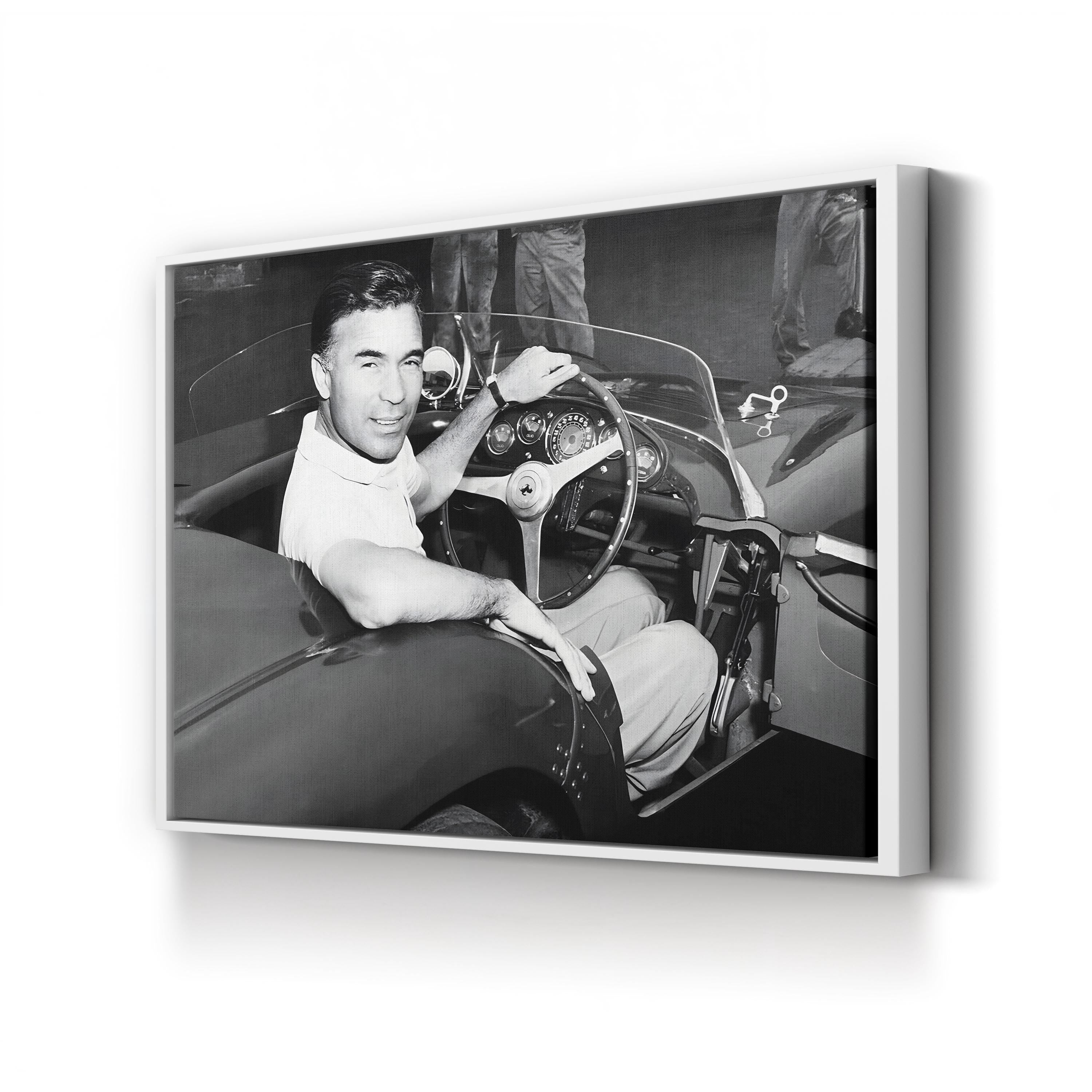Porfirio Rubirosa Wall Art – 1955 Vintage Automotive Black and White Photograph