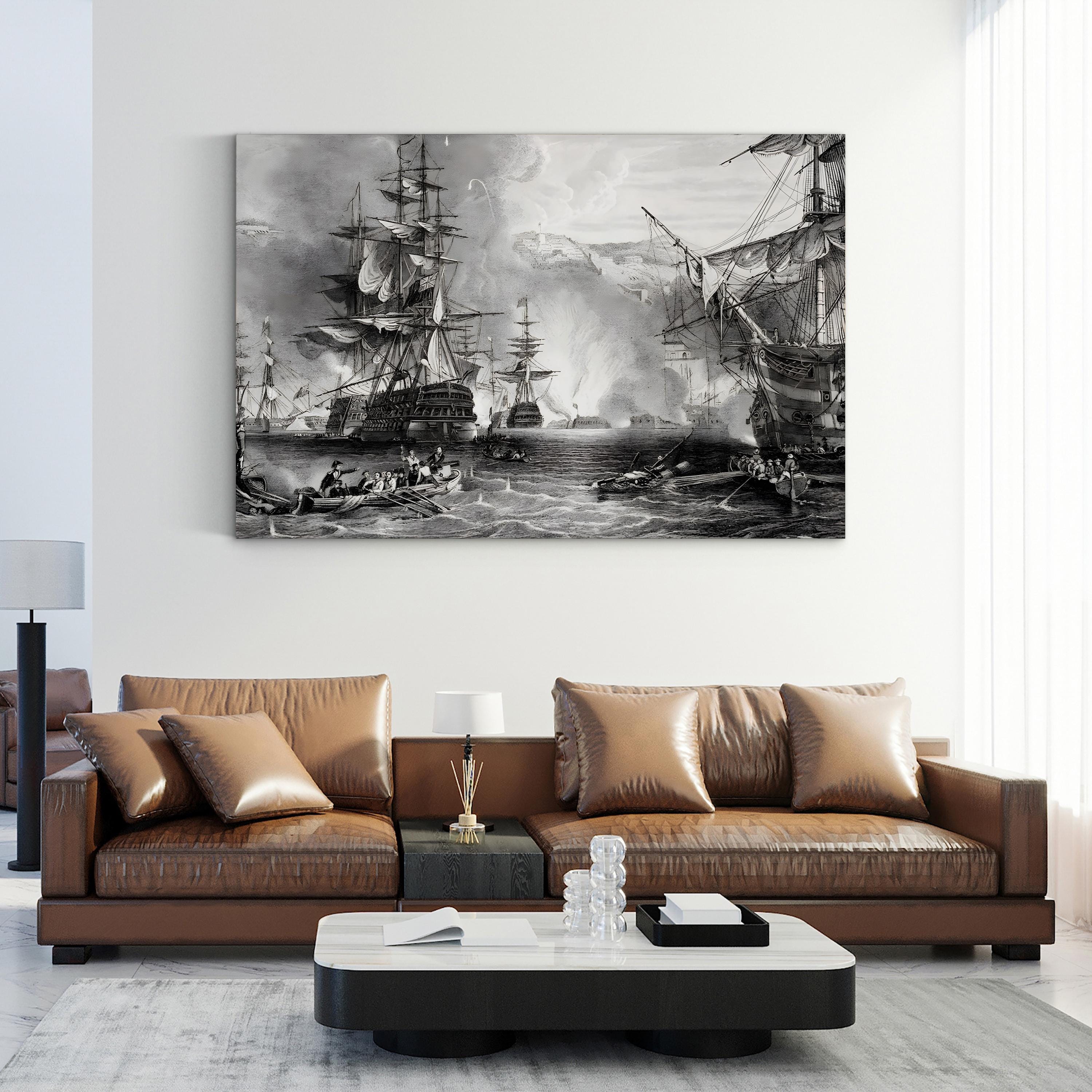 The Bombardment of Algiers by Lord Exmouth in 1816 Wall Art by George Chambers