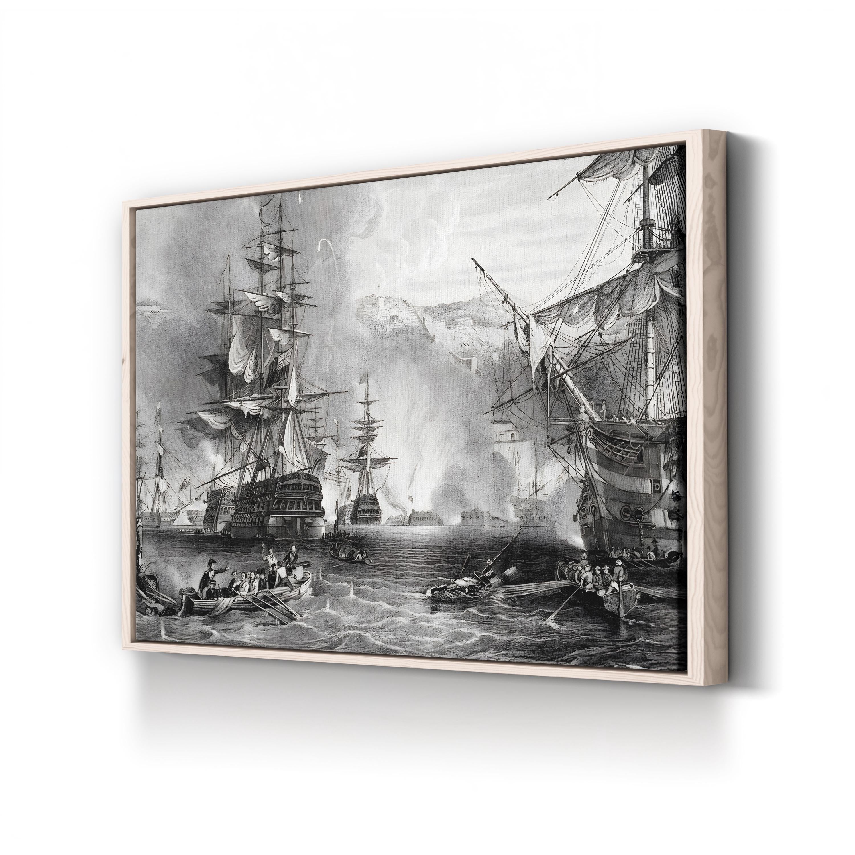 The Bombardment of Algiers by Lord Exmouth in 1816 Wall Art by George Chambers
