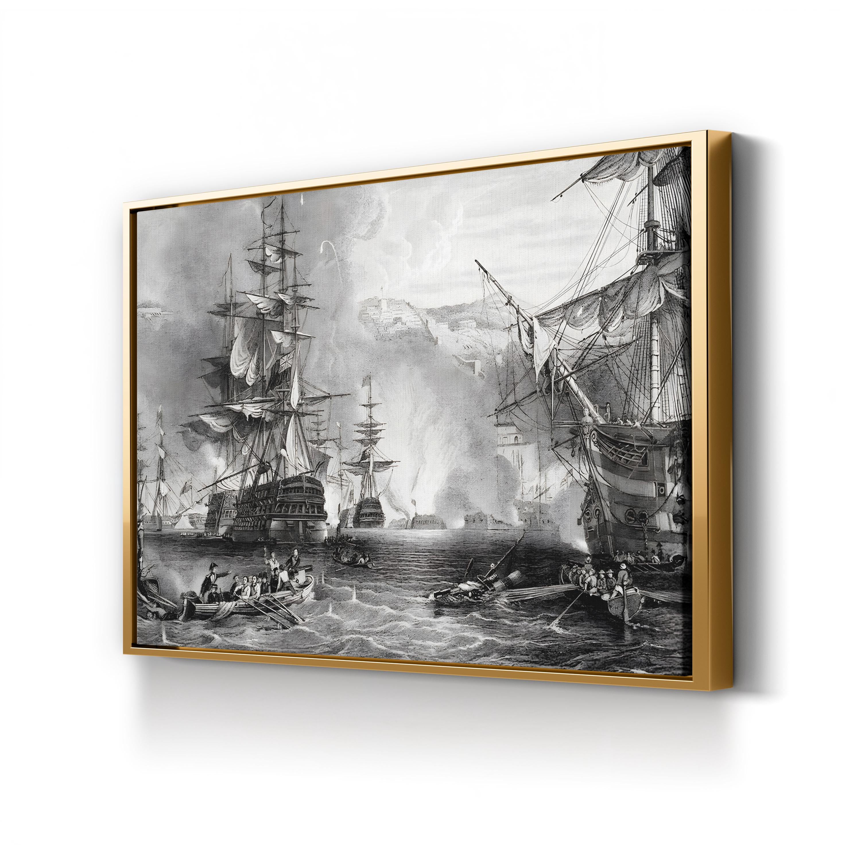The Bombardment of Algiers by Lord Exmouth in 1816 Wall Art by George Chambers