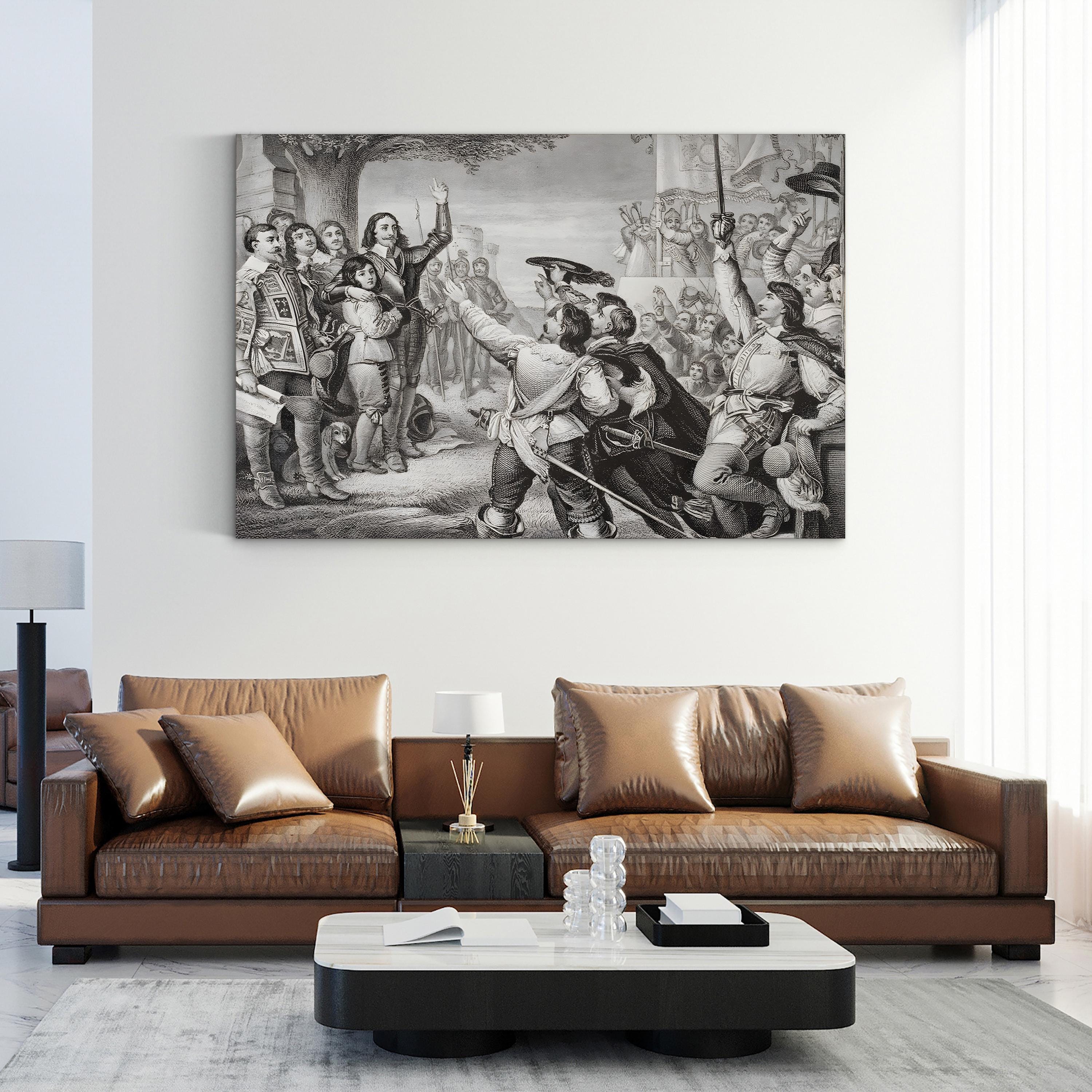 The Opening Scene of the Great Civil War Wall Art by Charles West Cope – 19th Century Historical Illustration Canvas
