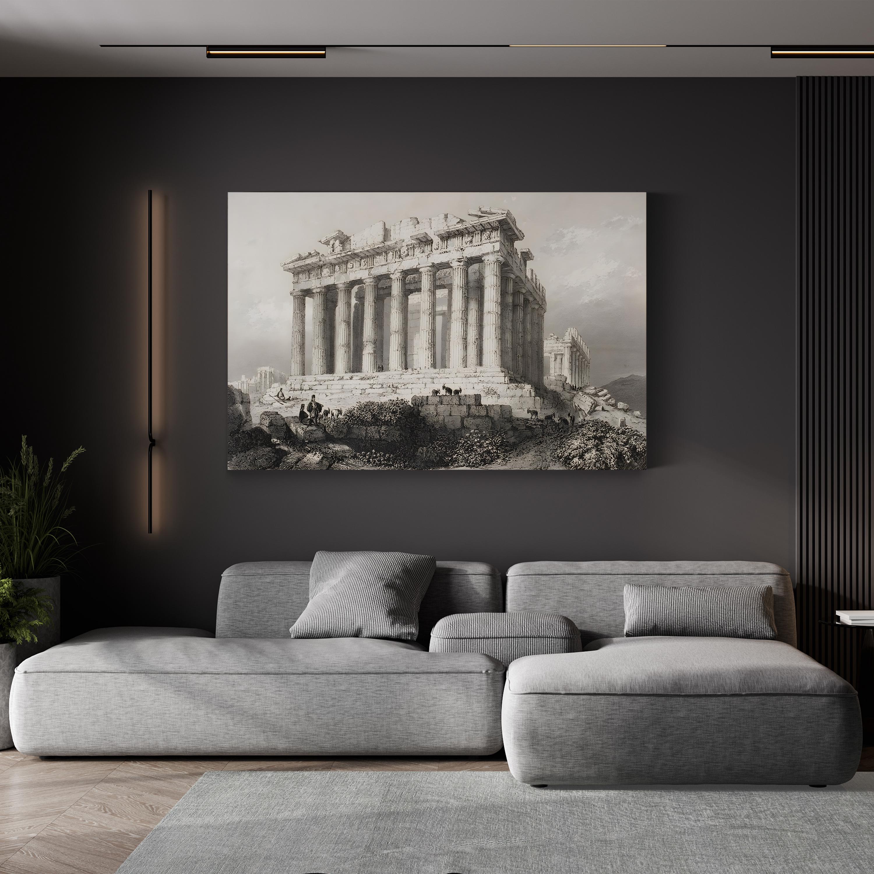 he Parthenon at Athens, Greece Wall Art by William Henry Bartlett – Classical Engraved Architectural