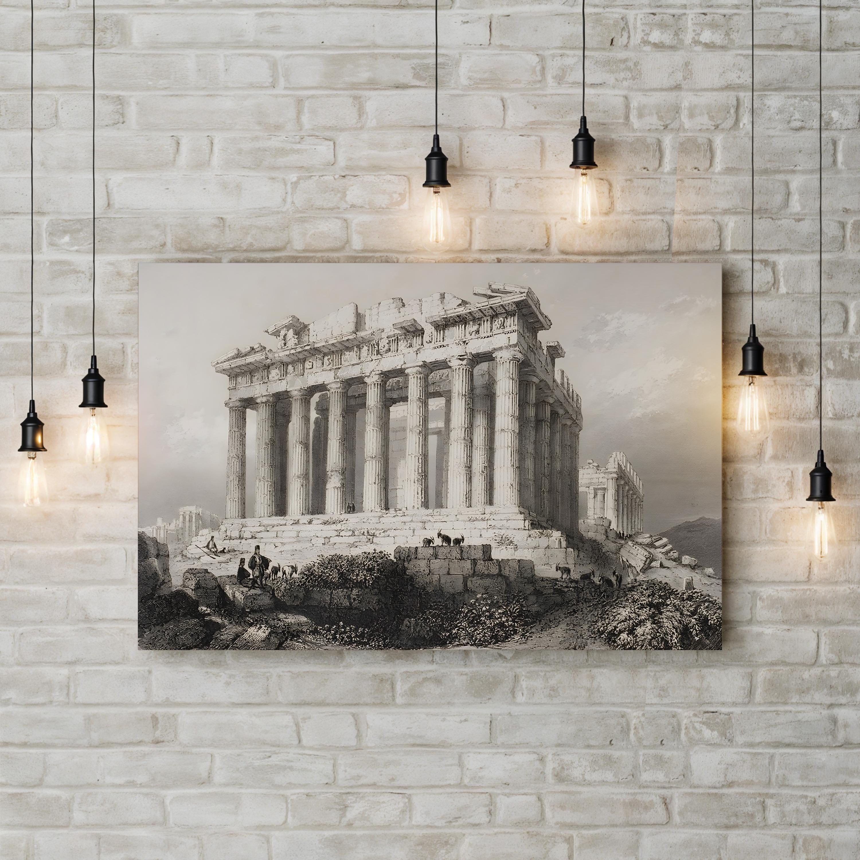 he Parthenon at Athens, Greece Wall Art by William Henry Bartlett – Classical Engraved Architectural