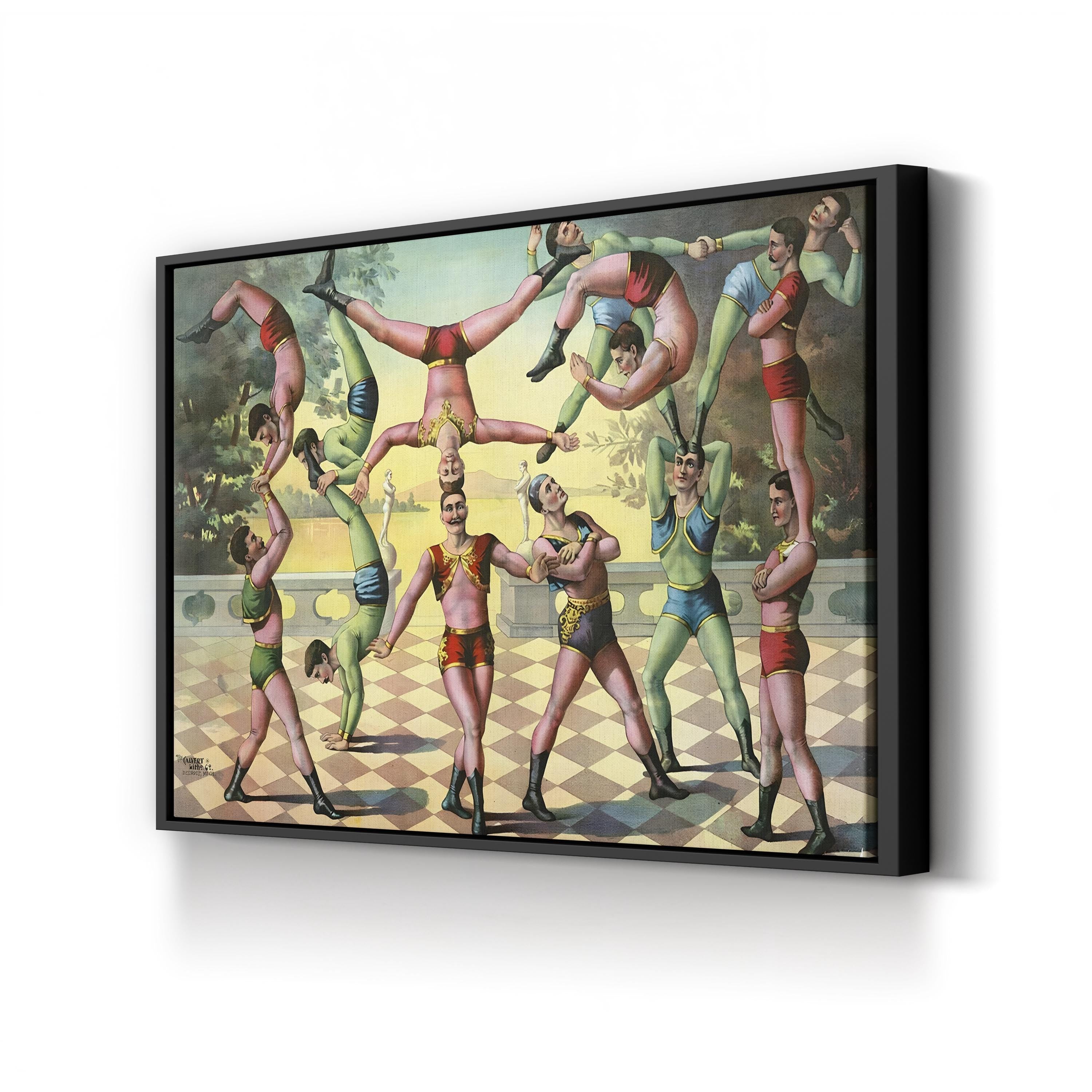 1891 Pigment Ink Vintage Circus Acrobat Poster Canvas Art Print