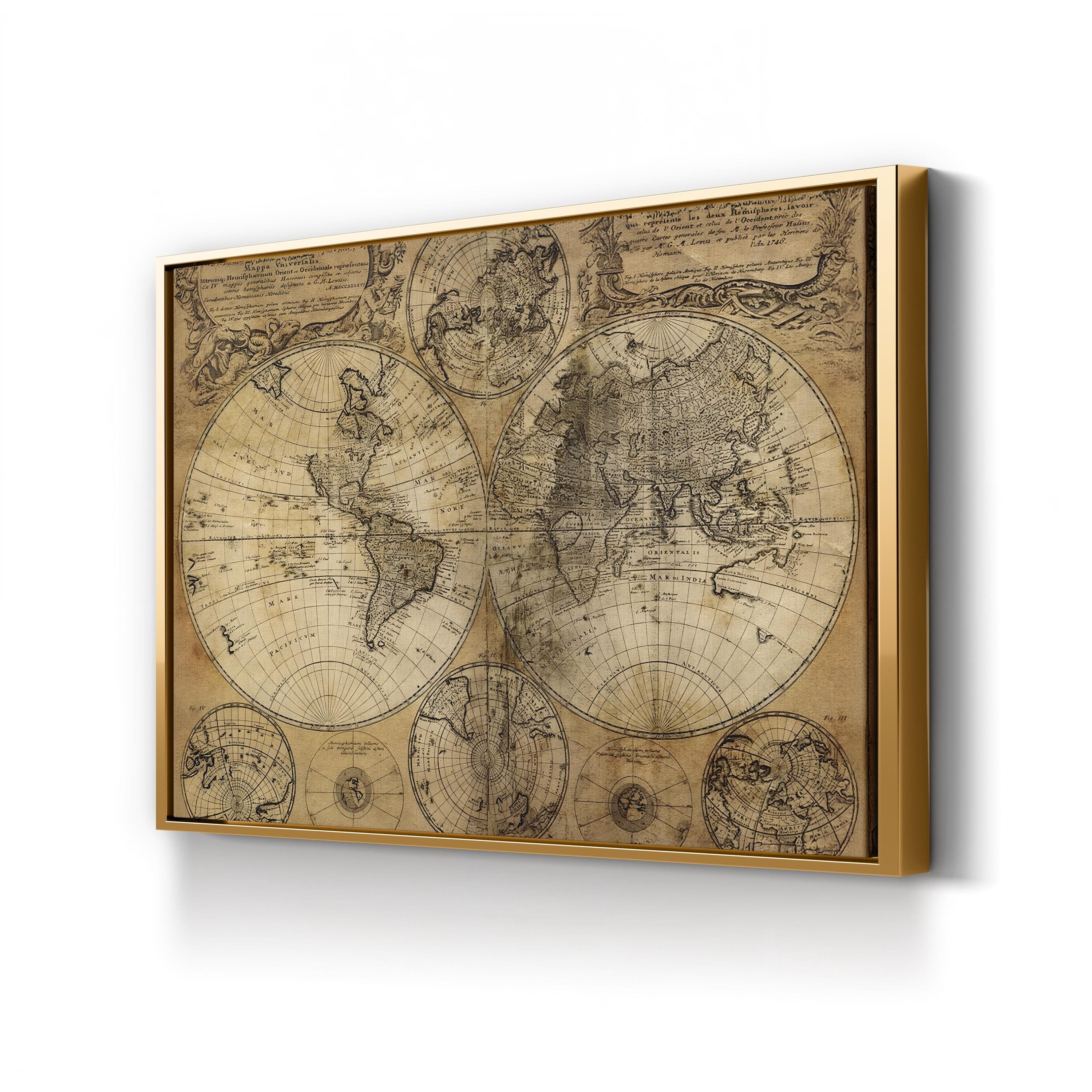 Old World Map, 17th Century – Historical Map Wall Art | Antique Cartography Canvas Print