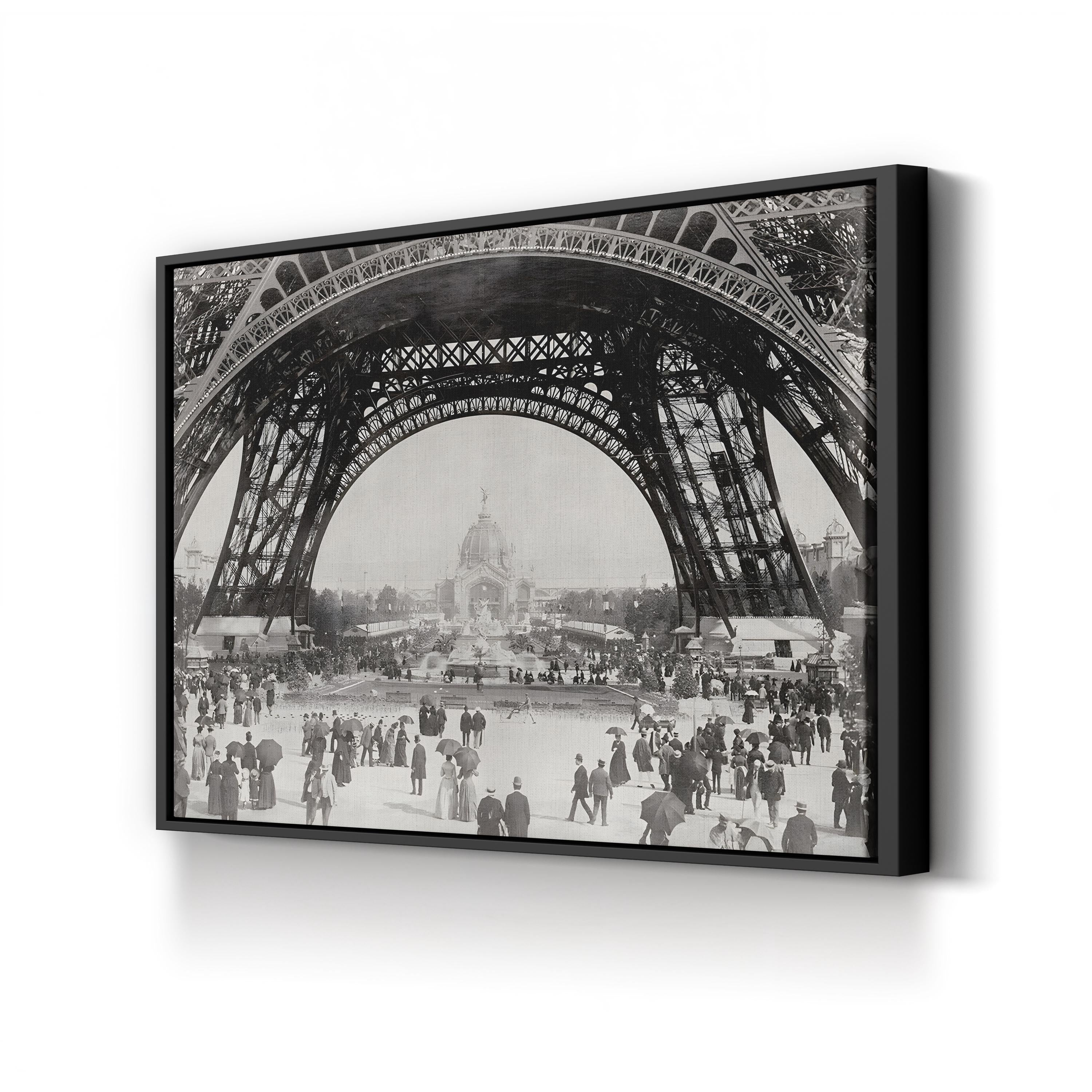 Beneath the Eiffel Tower, Paris – Vintage Photography Wall Art | Historic Cityscape Canvas Print