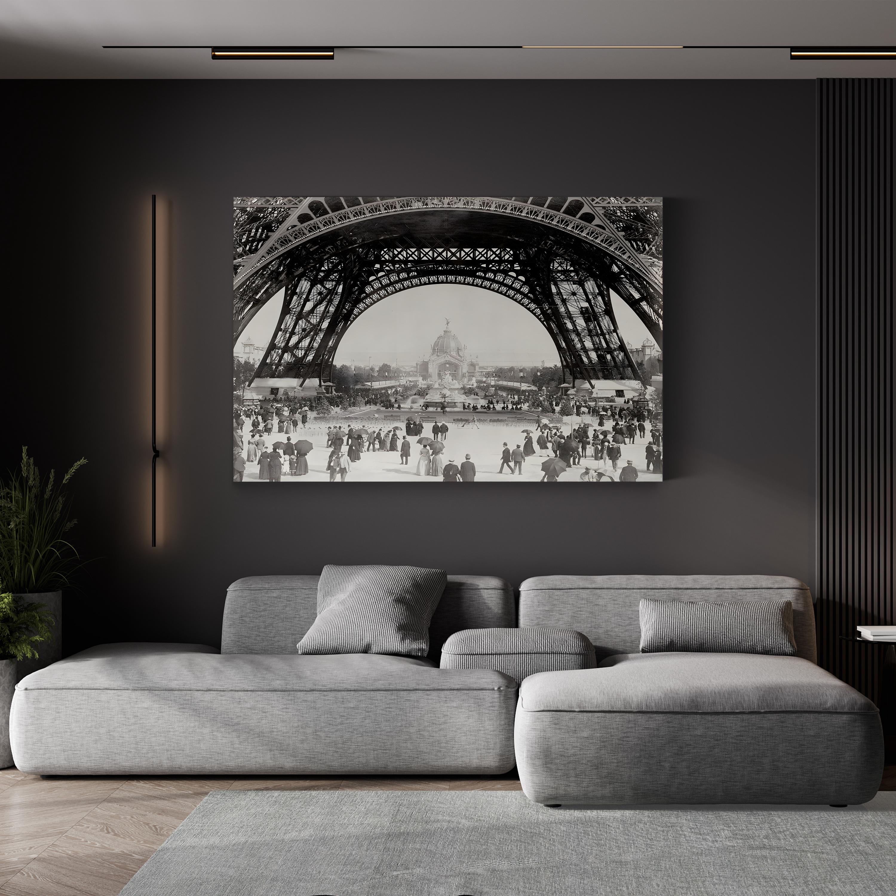 Beneath the Eiffel Tower, Paris – Vintage Photography Wall Art | Historic Cityscape Canvas Print
