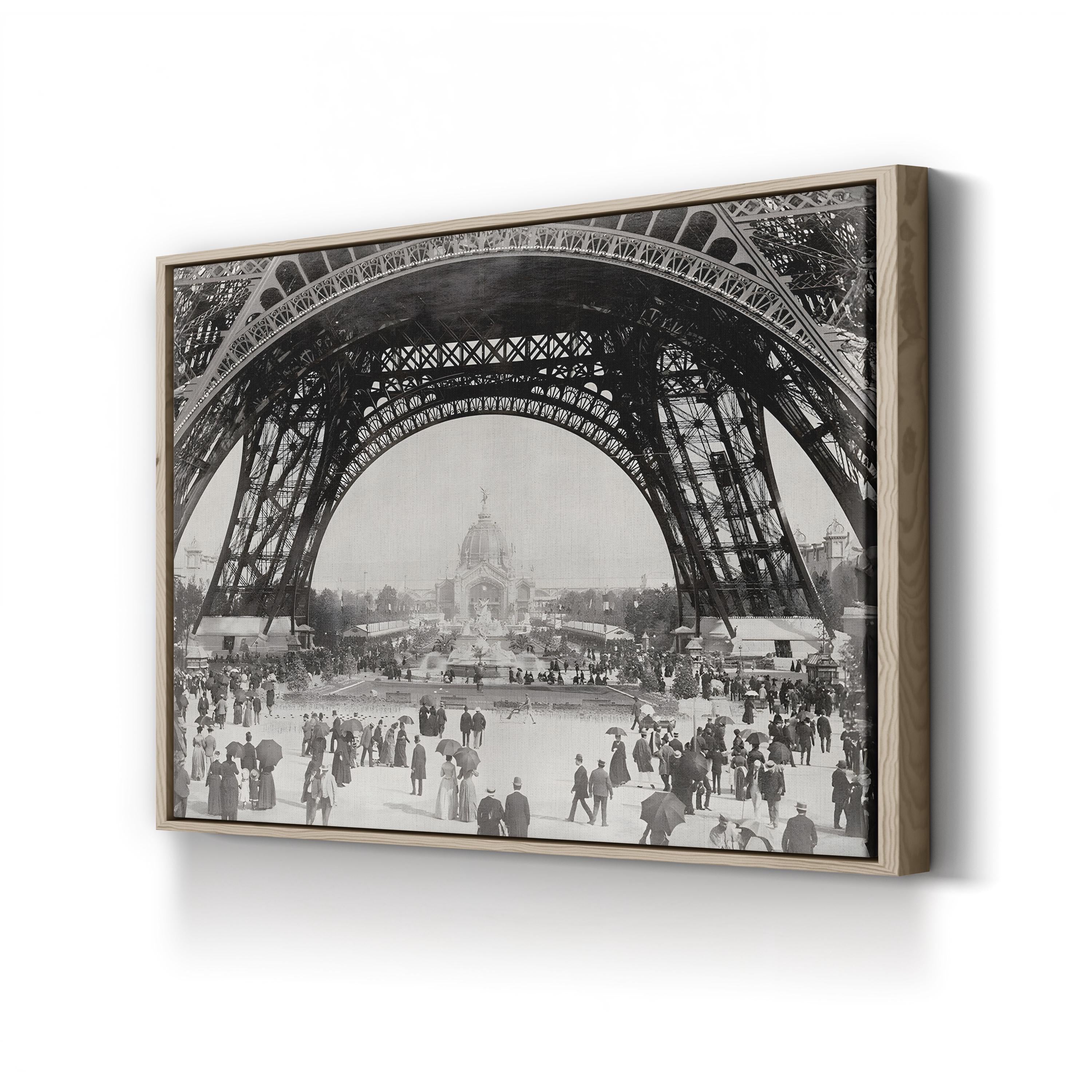 Beneath the Eiffel Tower, Paris – Vintage Photography Wall Art | Historic Cityscape Canvas Print