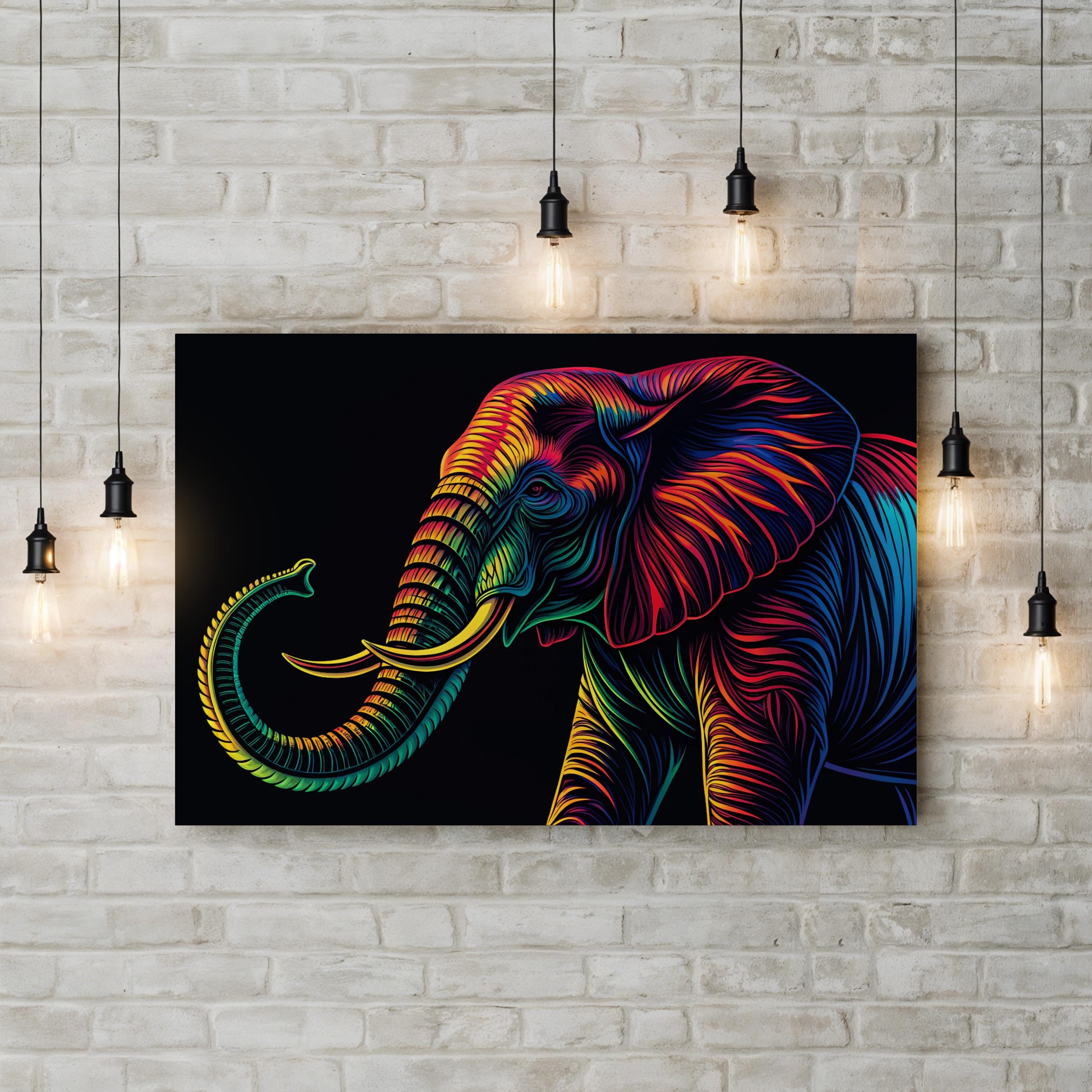 Elephant Pop Art Wall Art – Graffiti Style | Modern Abstract Wildlife Canvas Print