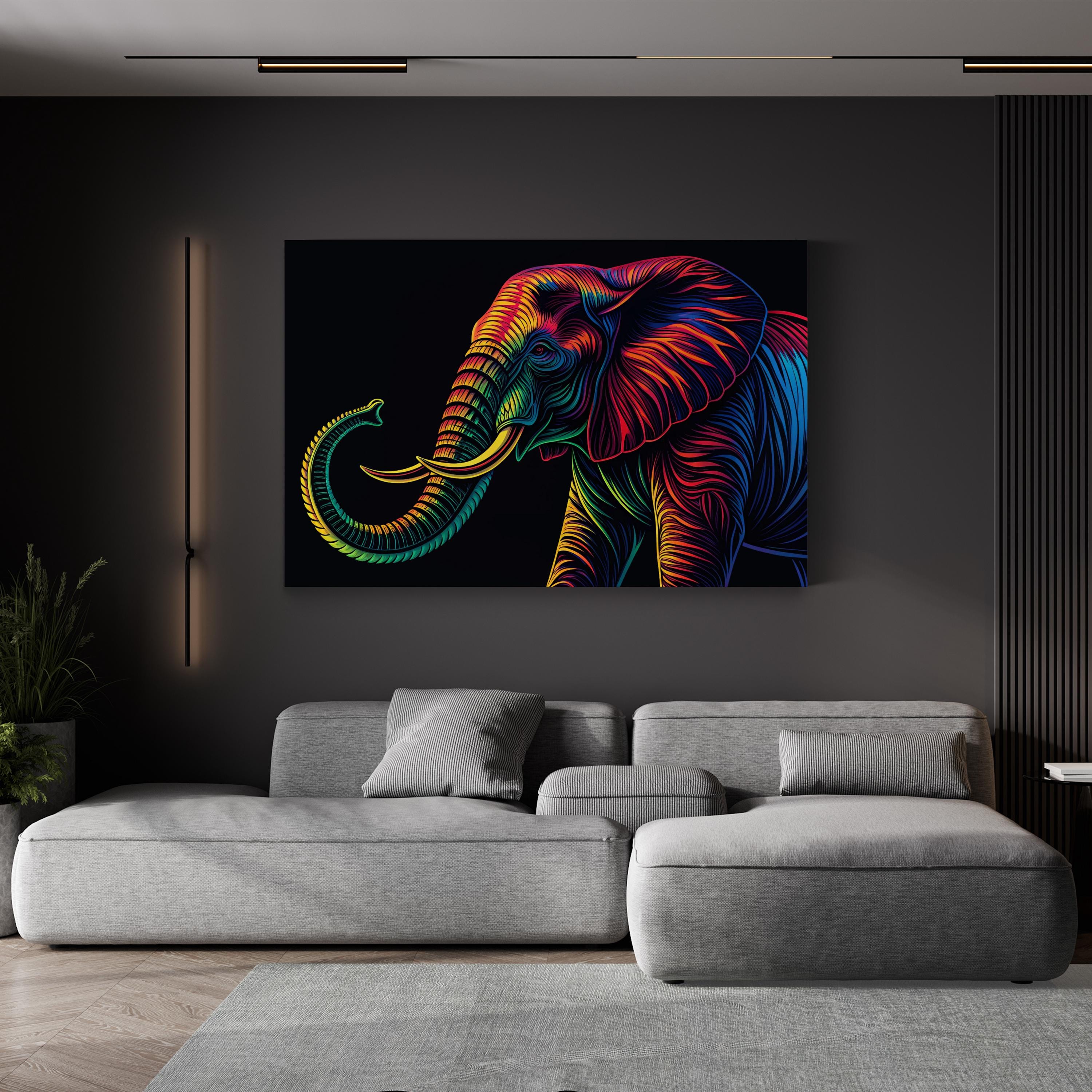 Elephant Pop Art Wall Art – Graffiti Style | Modern Abstract Wildlife Canvas Print