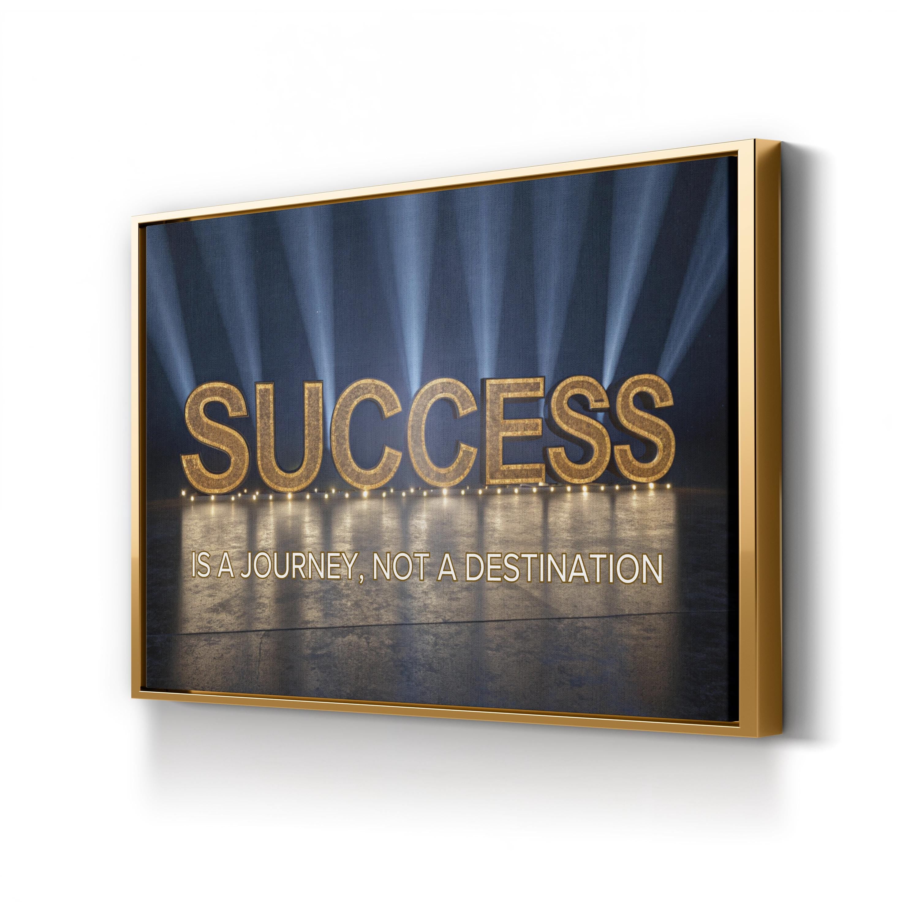 Success Is a Journey Canvas Wall Art – Motivational Typography Canvas Print