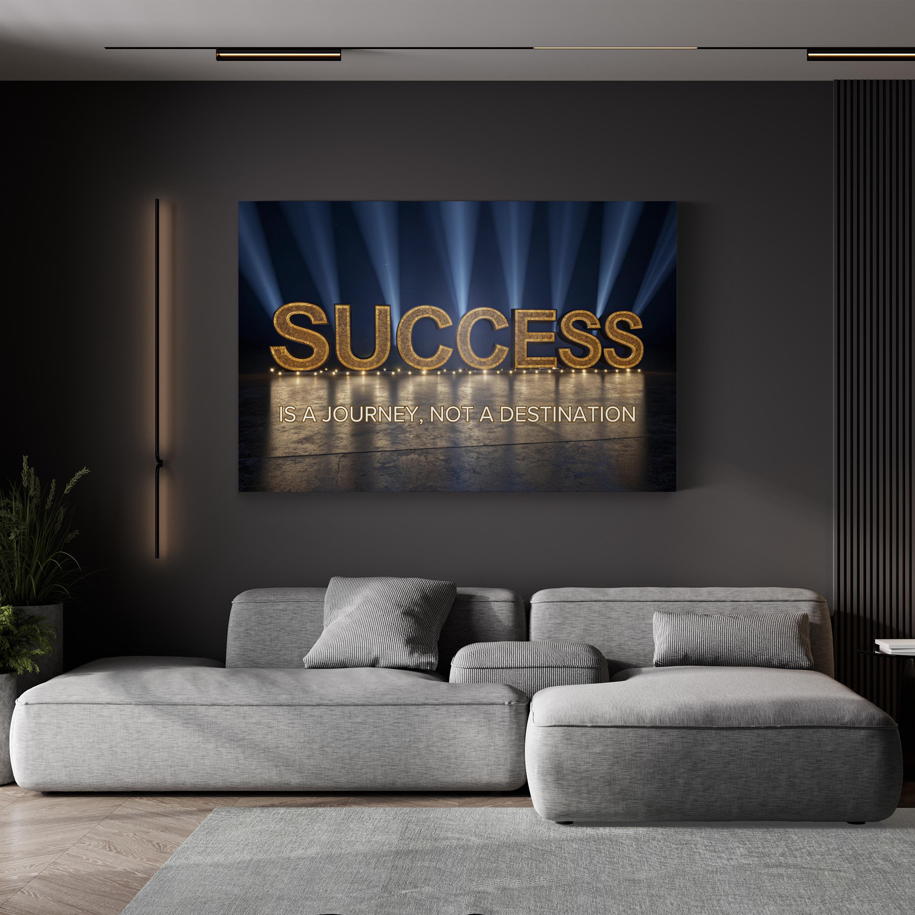 Success Is a Journey Canvas Wall Art – Motivational Typography Canvas Print