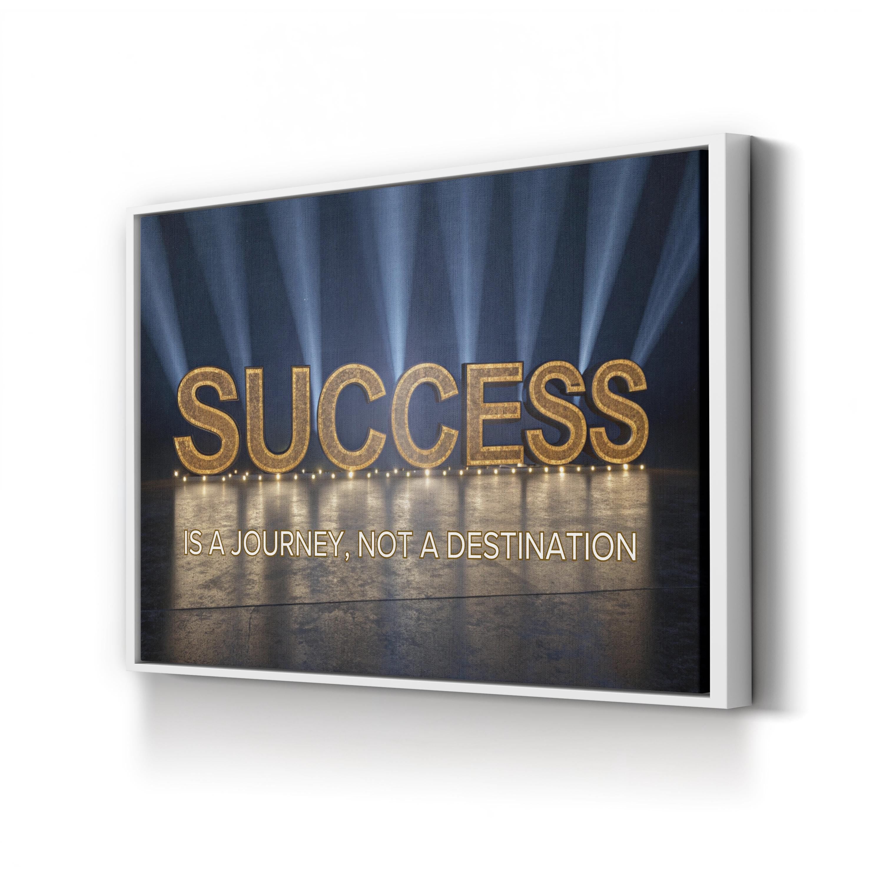 Success Is a Journey Canvas Wall Art – Motivational Typography Canvas Print