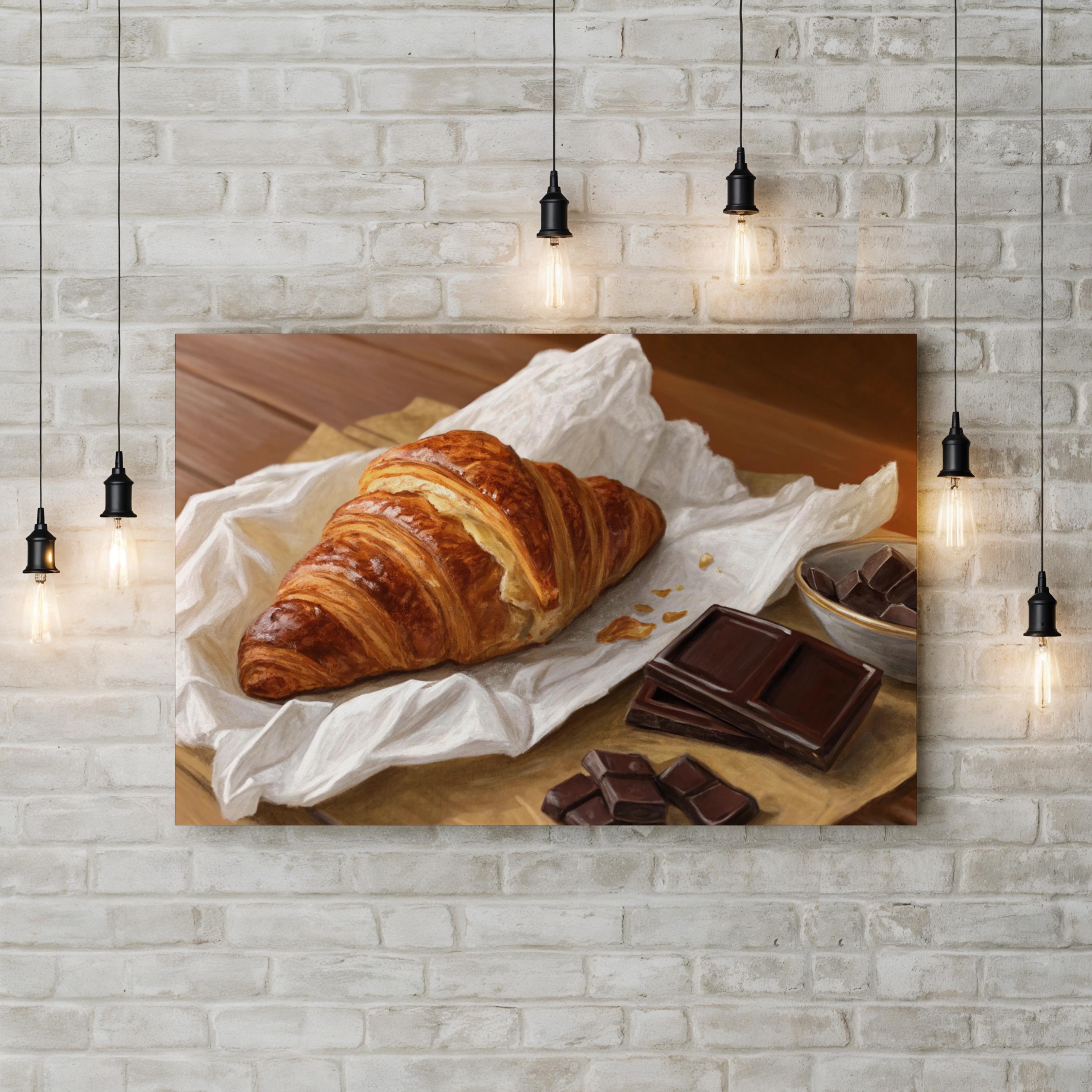 French Bakery Kitchen Croissant & Chocolate Still Life Wall Art