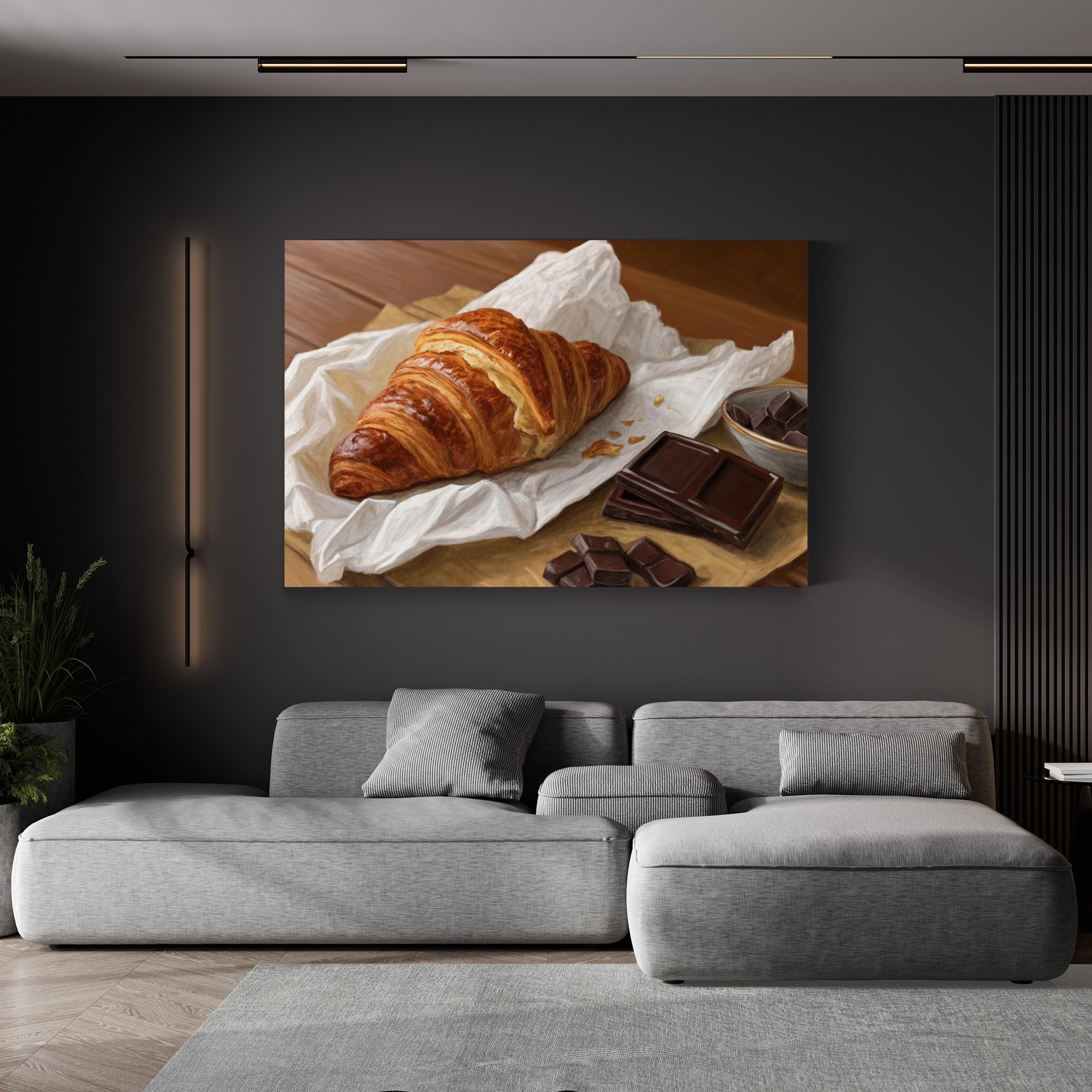 French Bakery Kitchen Croissant & Chocolate Still Life Wall Art