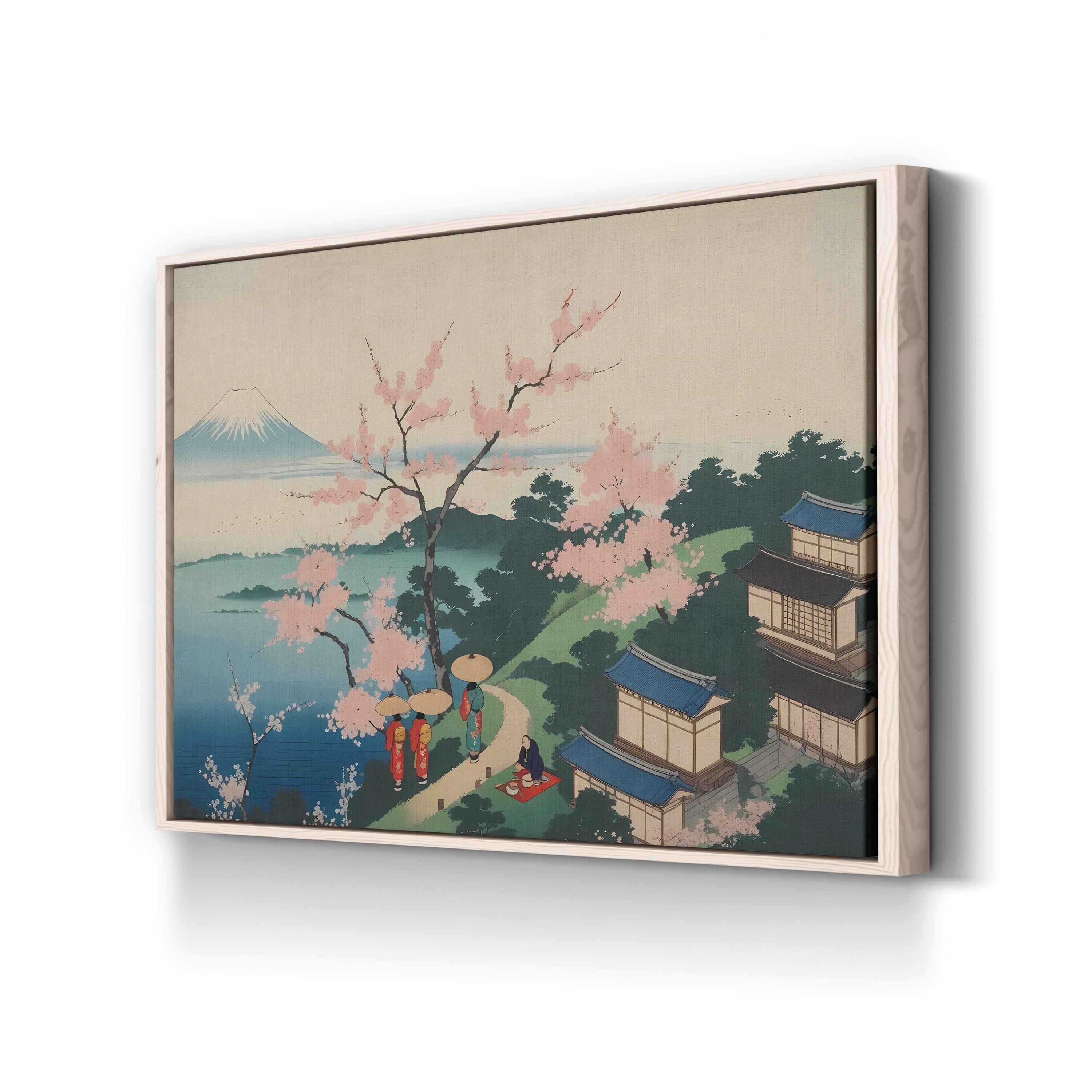 Cherry Blossom Landscape with Mount Fuji Wall Art by Katsushika Hokusai