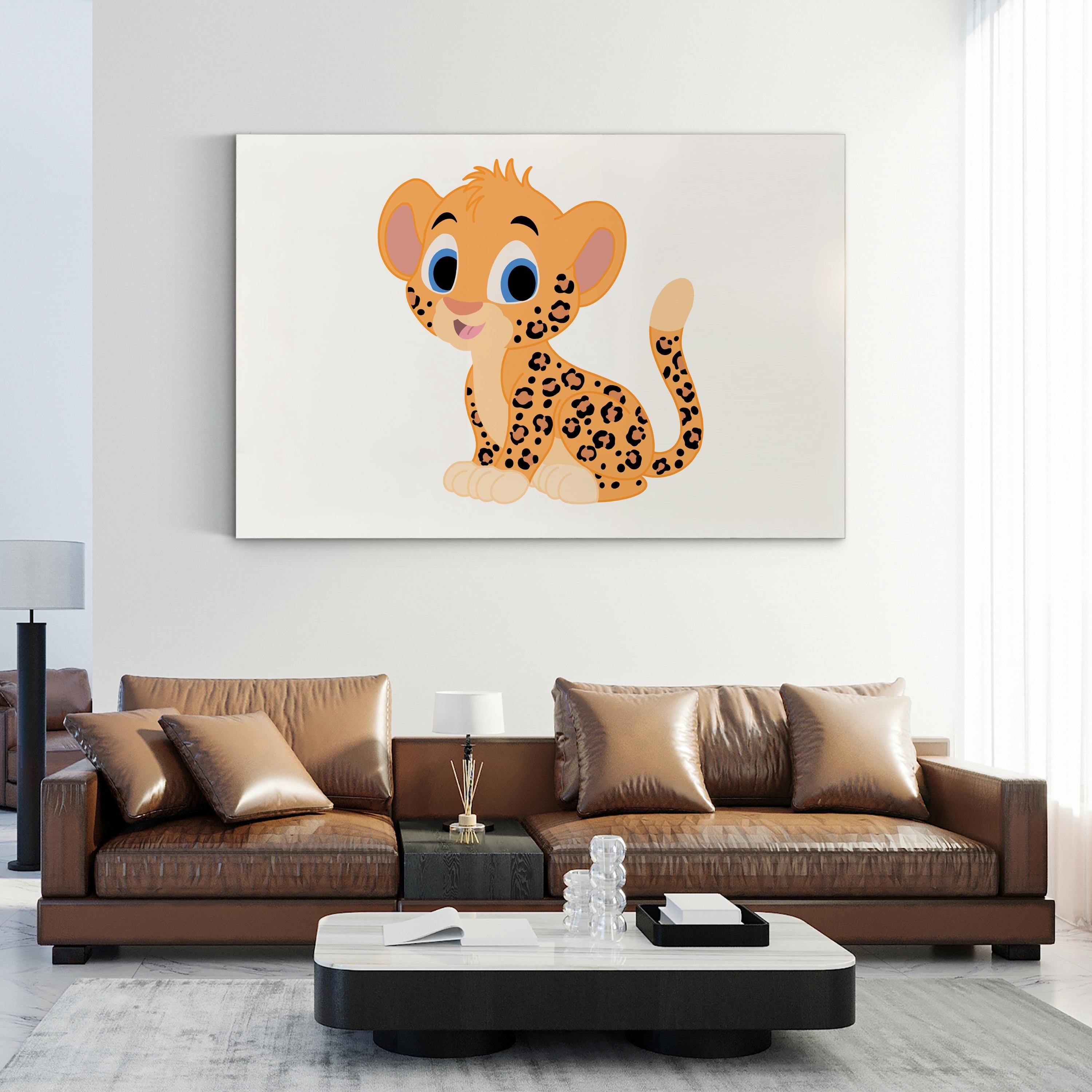 Safari Leopard Nursery Jungle Animal Wall Art | Baby & Kids Room Illustration