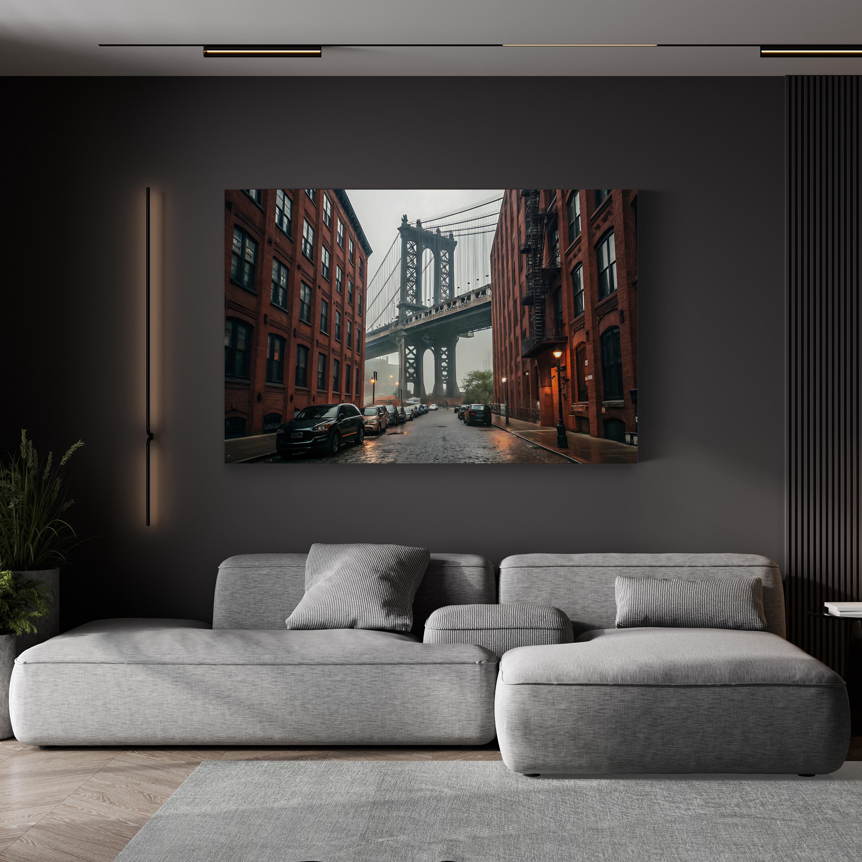 New York, Brooklyn, Dumbo, Manhattan Bridge and Empire State Building Wall Art by Michele Falzone