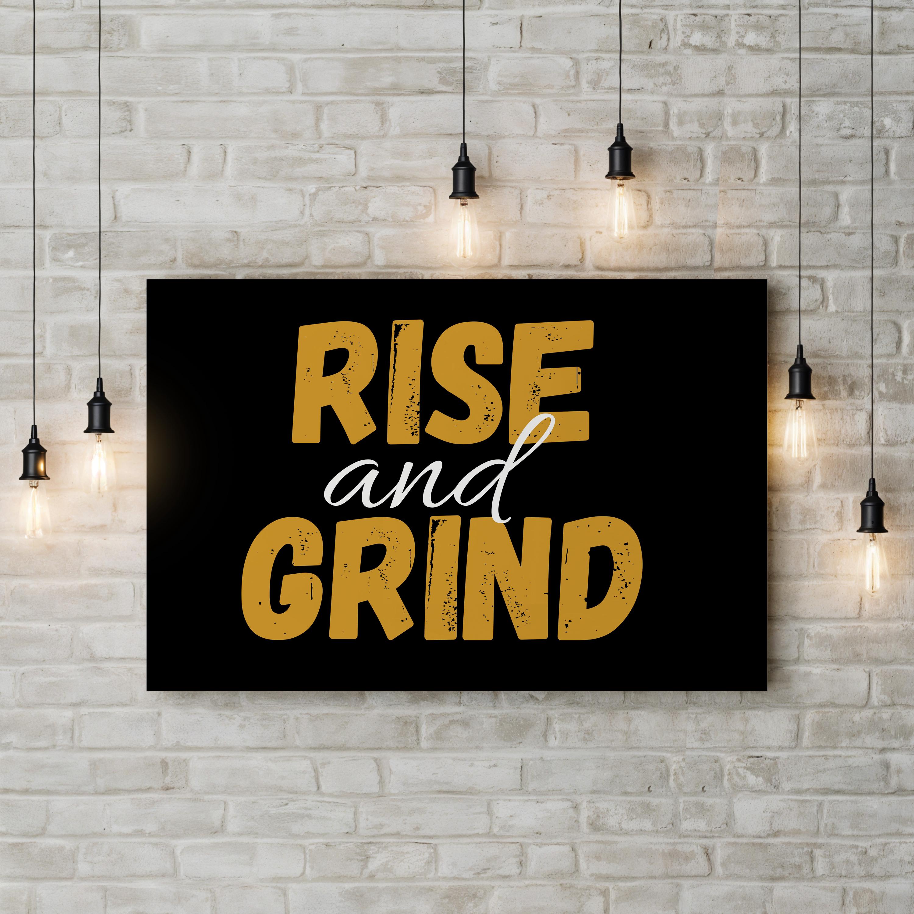 Rise and Grind Canvas Wall Art | Entrepreneur Office Decor Print