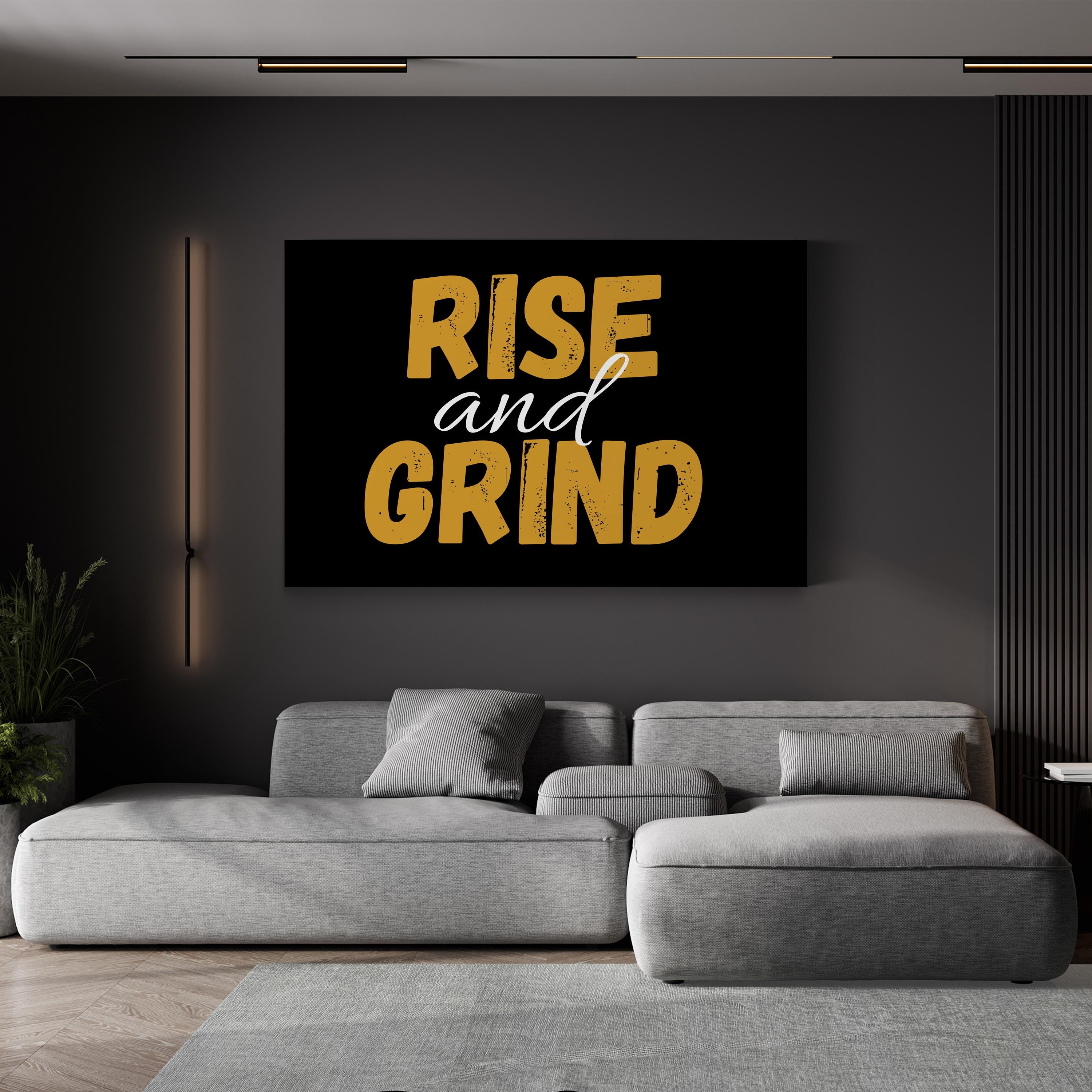 Rise and Grind Canvas Wall Art | Entrepreneur Office Decor Print