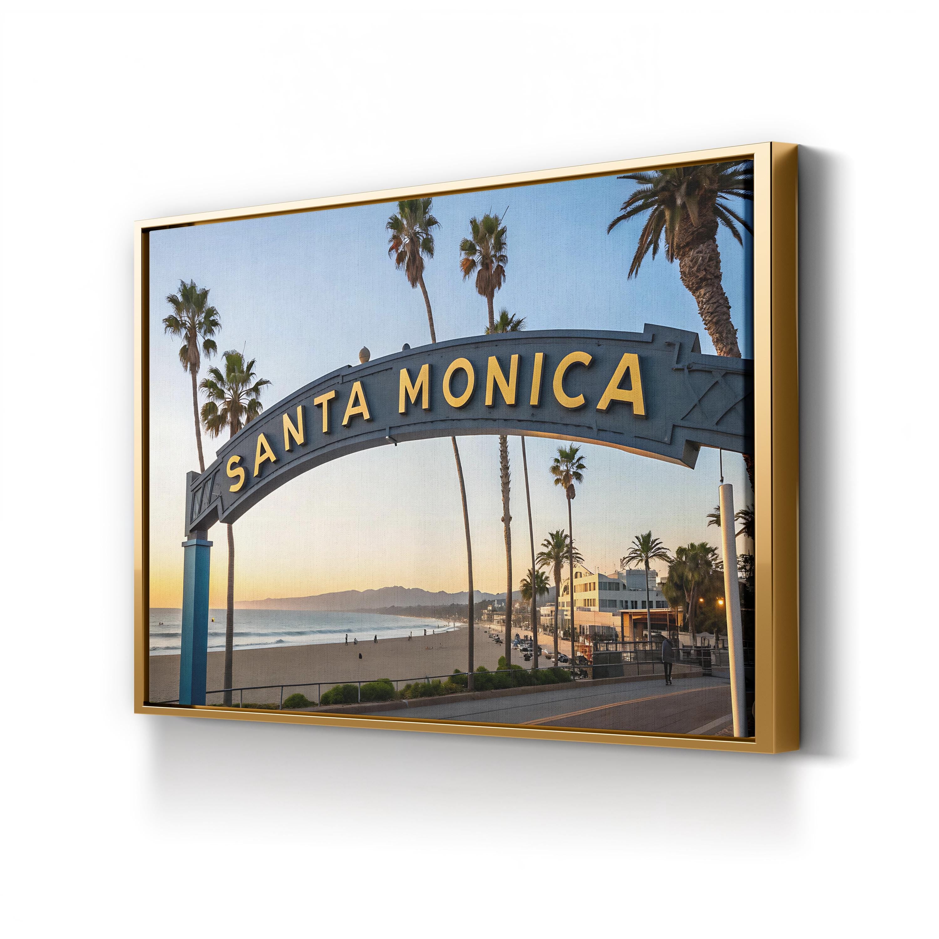 Santa Monica Pier Sign — California Coastal Wall Art Canvas Print