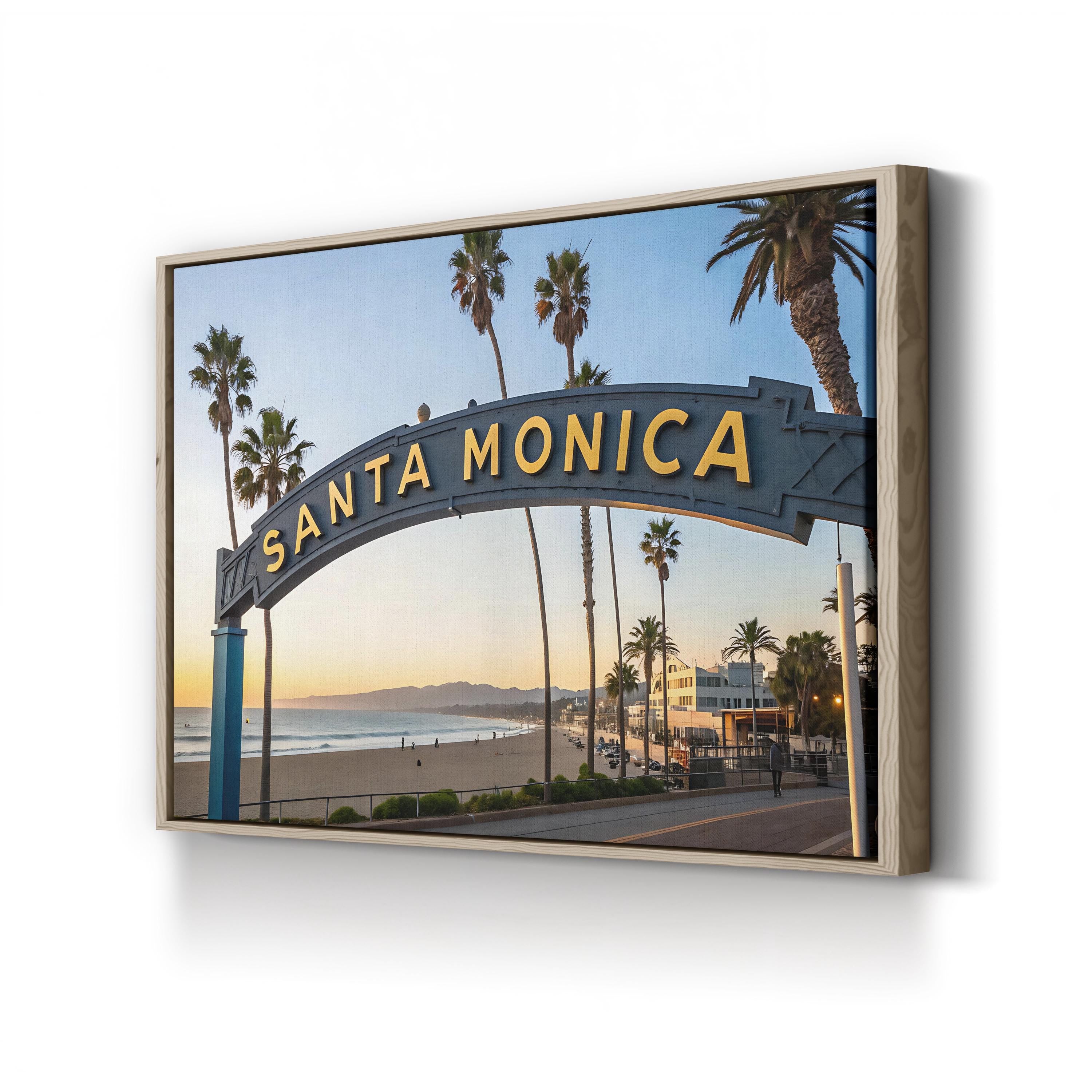 Santa Monica Pier Sign — California Coastal Wall Art Canvas Print