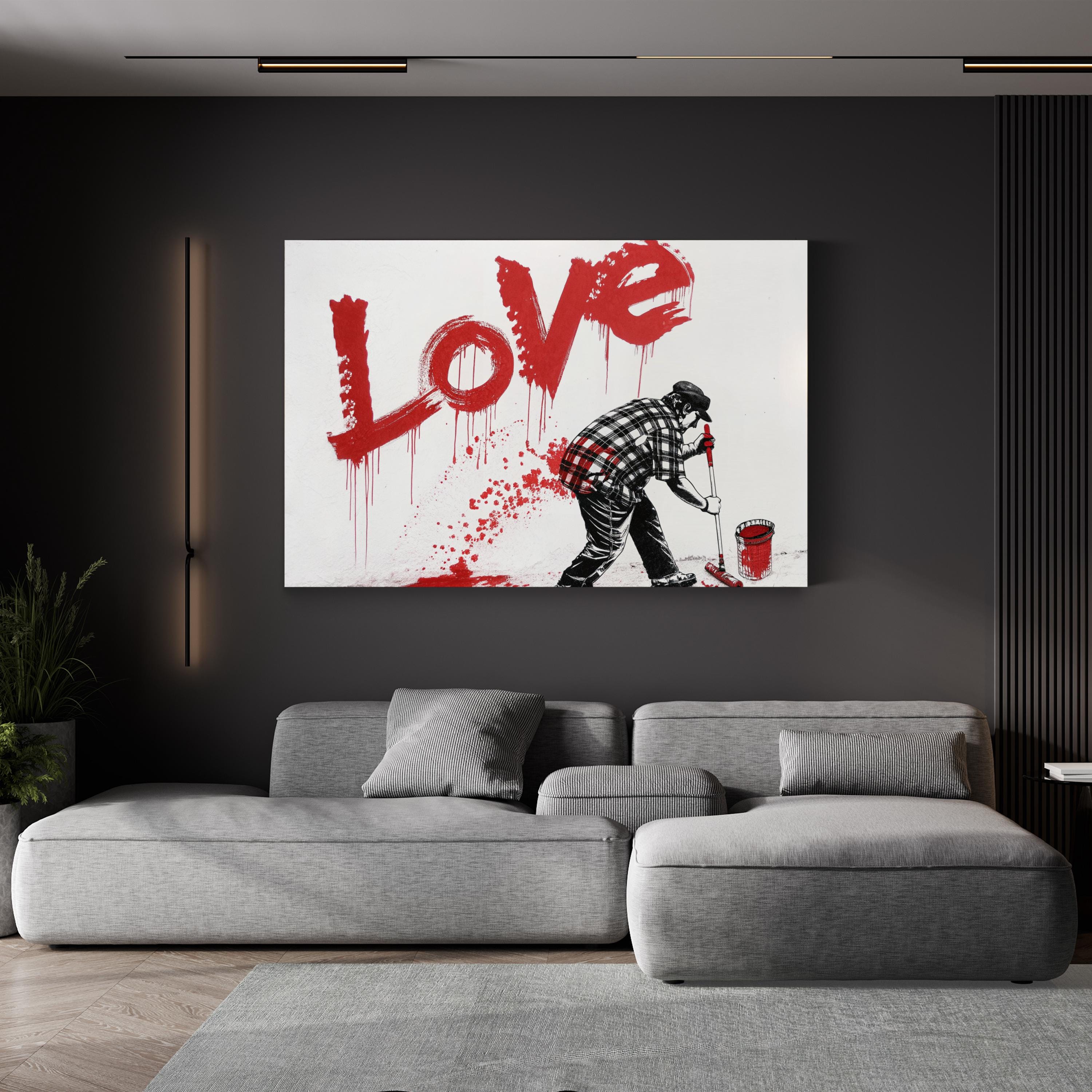 Urban Street Pop Graffiti Banksy Style LOVE Graffiti Canvas Art