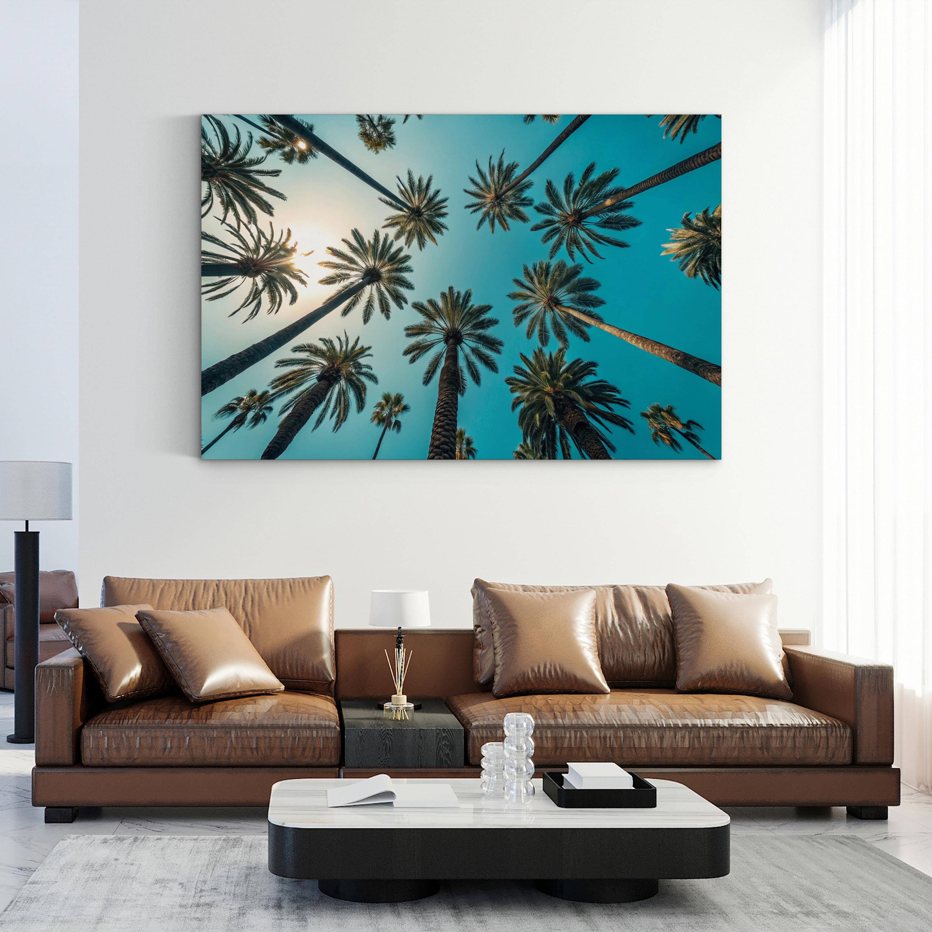 Los Angeles Sunset Wall Art | Palm Trees at Dusk, California Cityscape Canvas