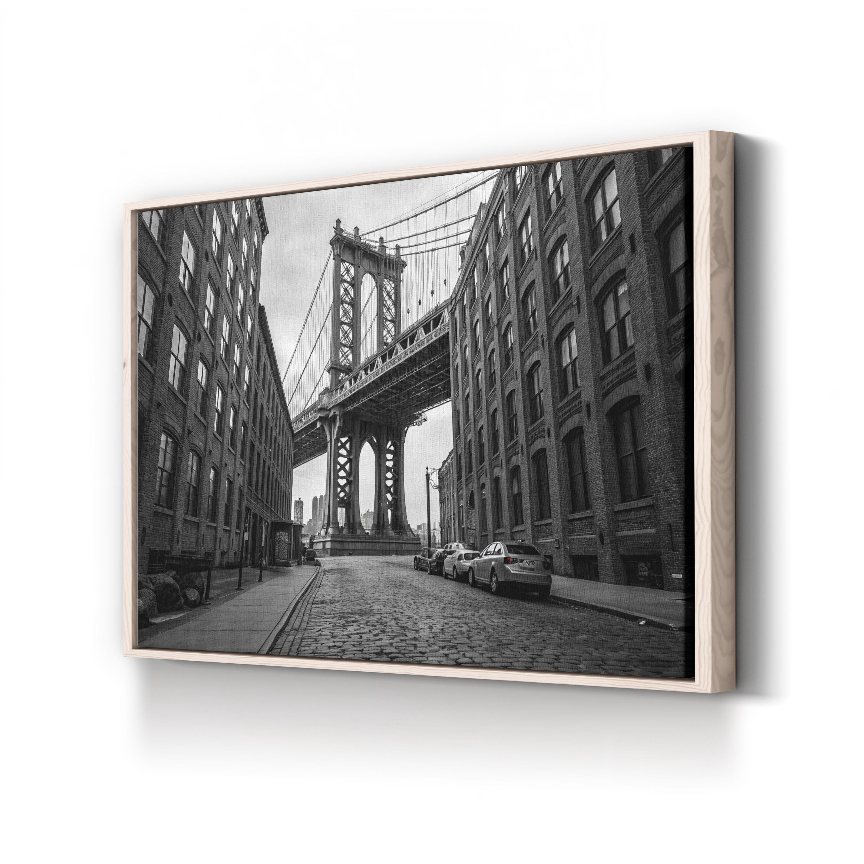 Black and White Brooklyn Bridge New York City Iconic Landmark Wall Art