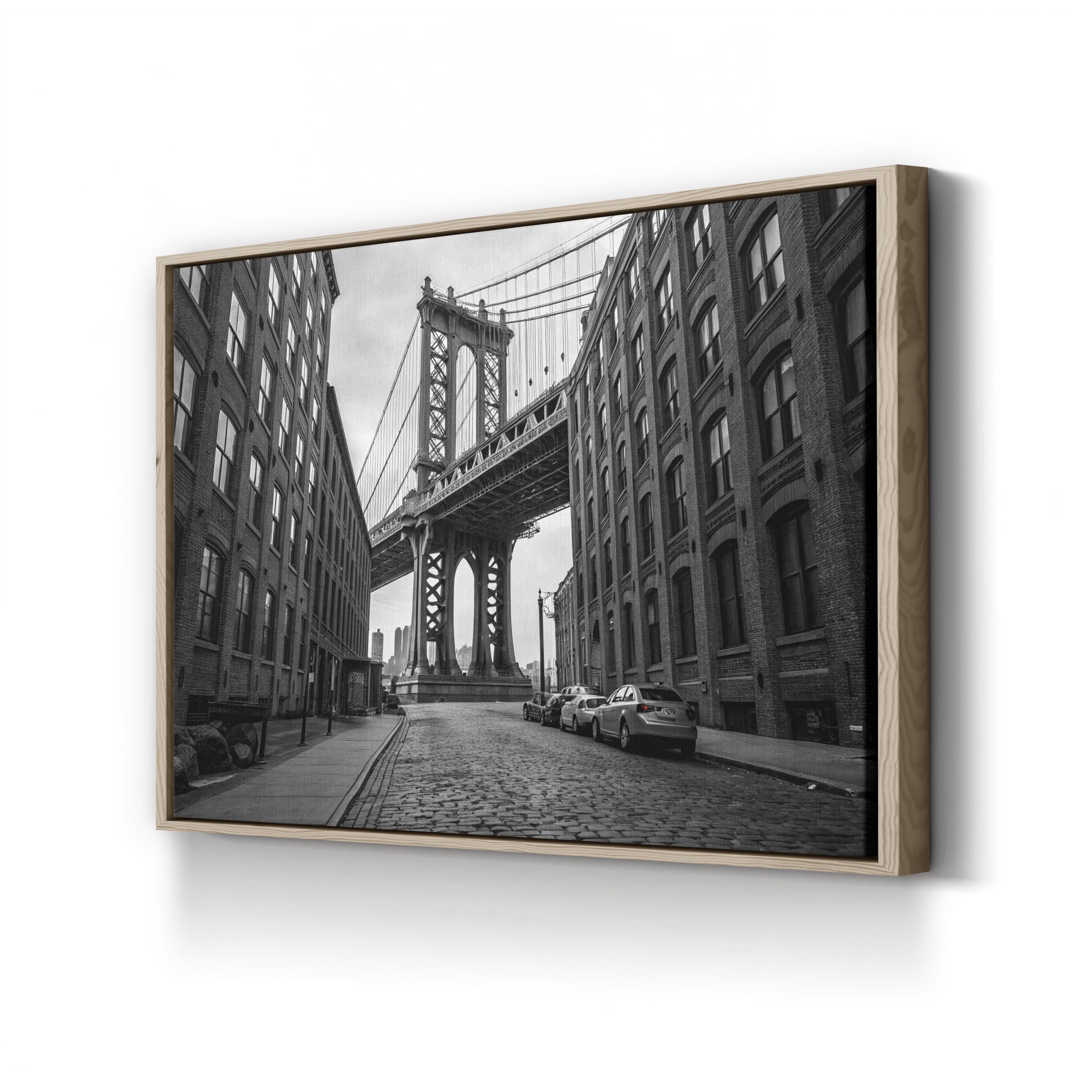 Black and White Brooklyn Bridge New York City Iconic Landmark Wall Art