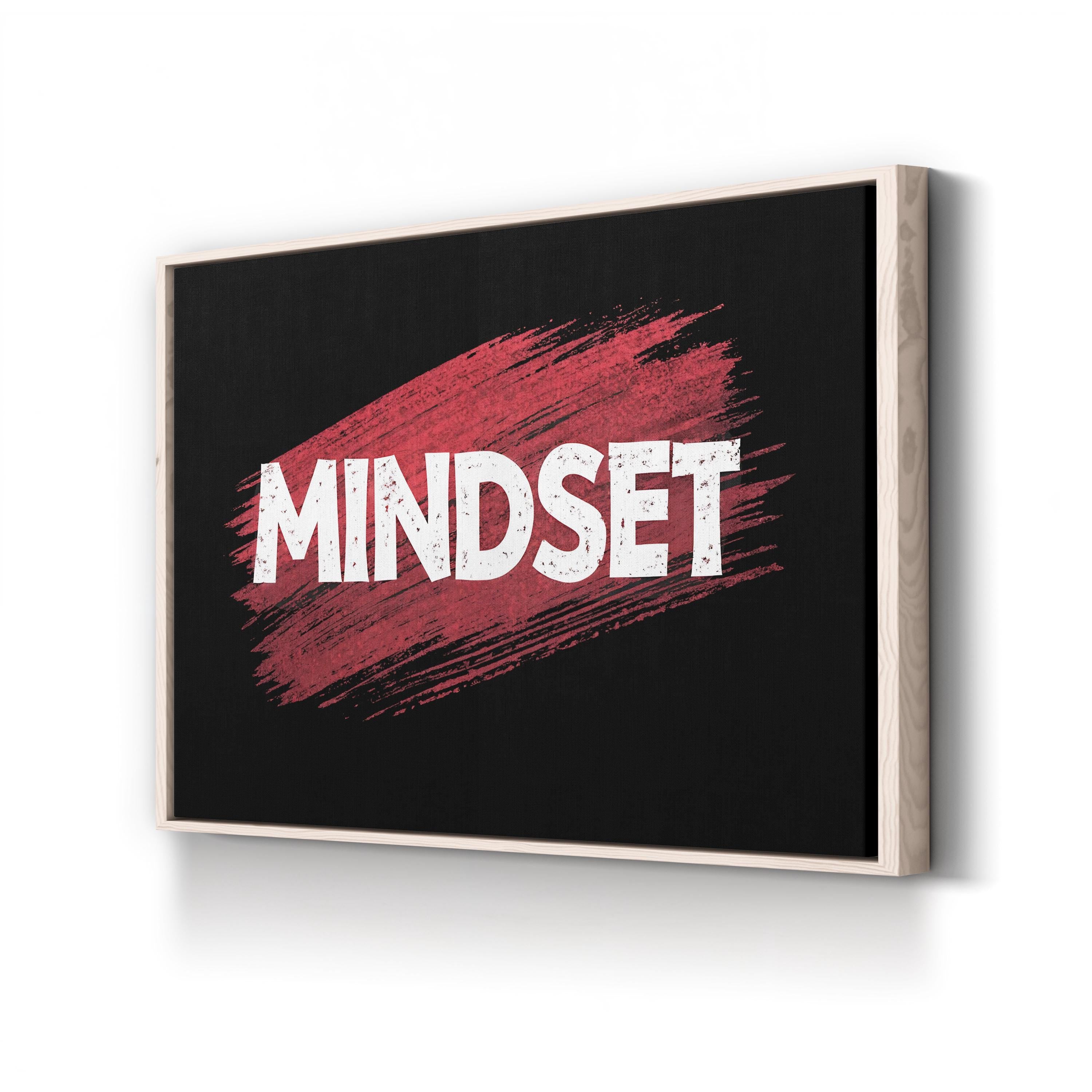 Mindset Motivational Canvas Wall Art | Bold Typography Inspirational Quote
