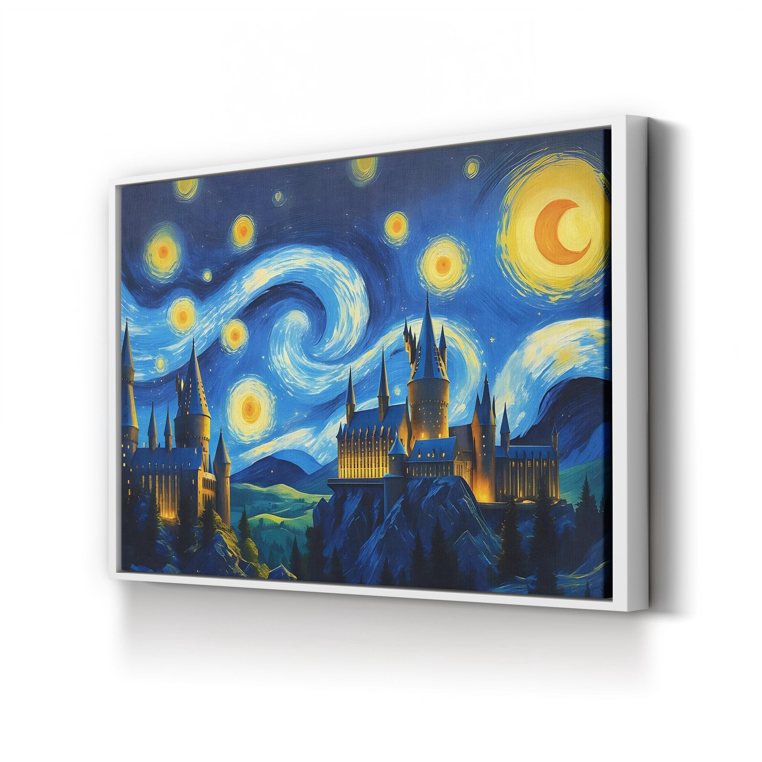 Van Gogh Castle Canvas Print: Starry Night Style Home Decor