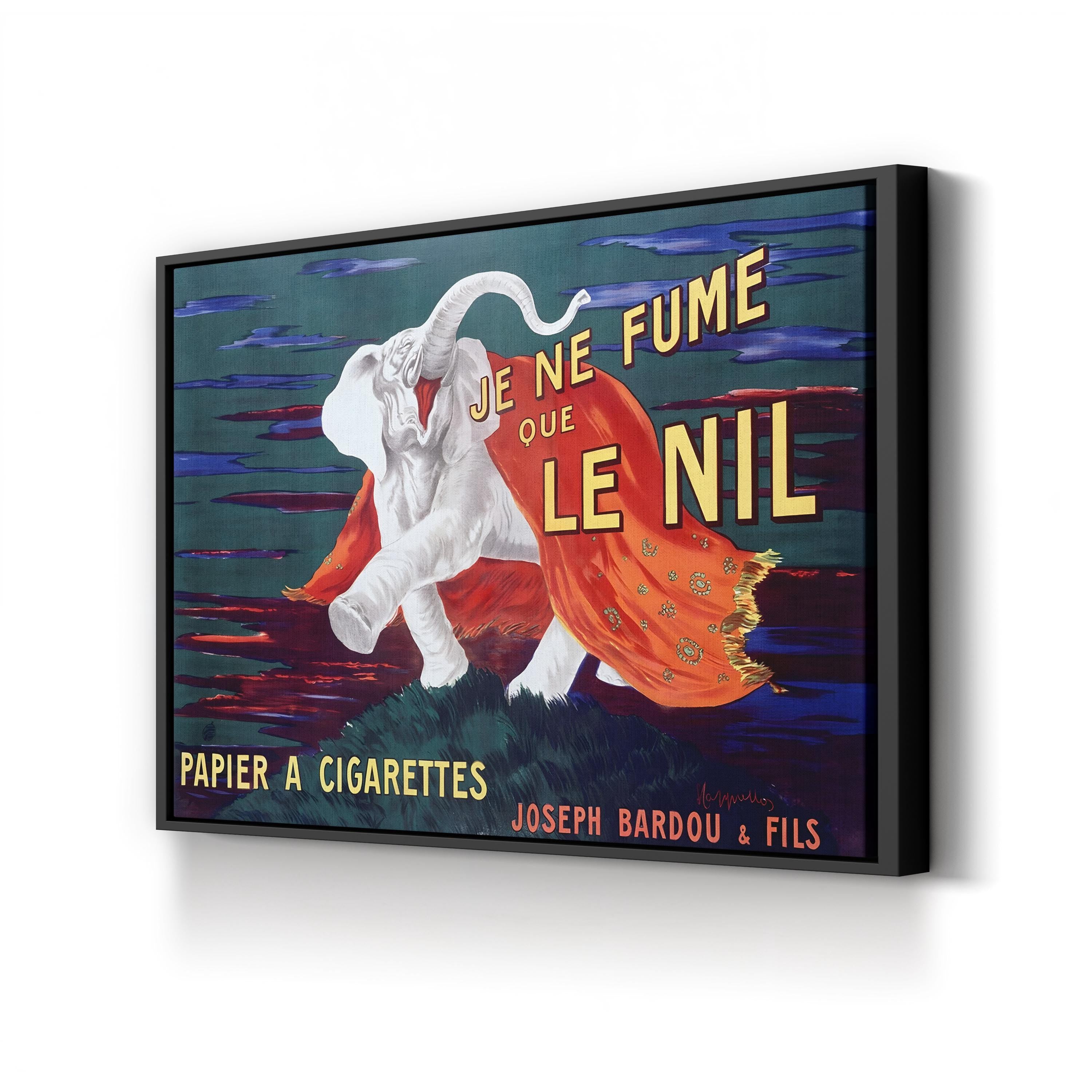 Vintage Circus Elephant “Je Ne Fume Le Nil” Advertising Poster Canvas Print