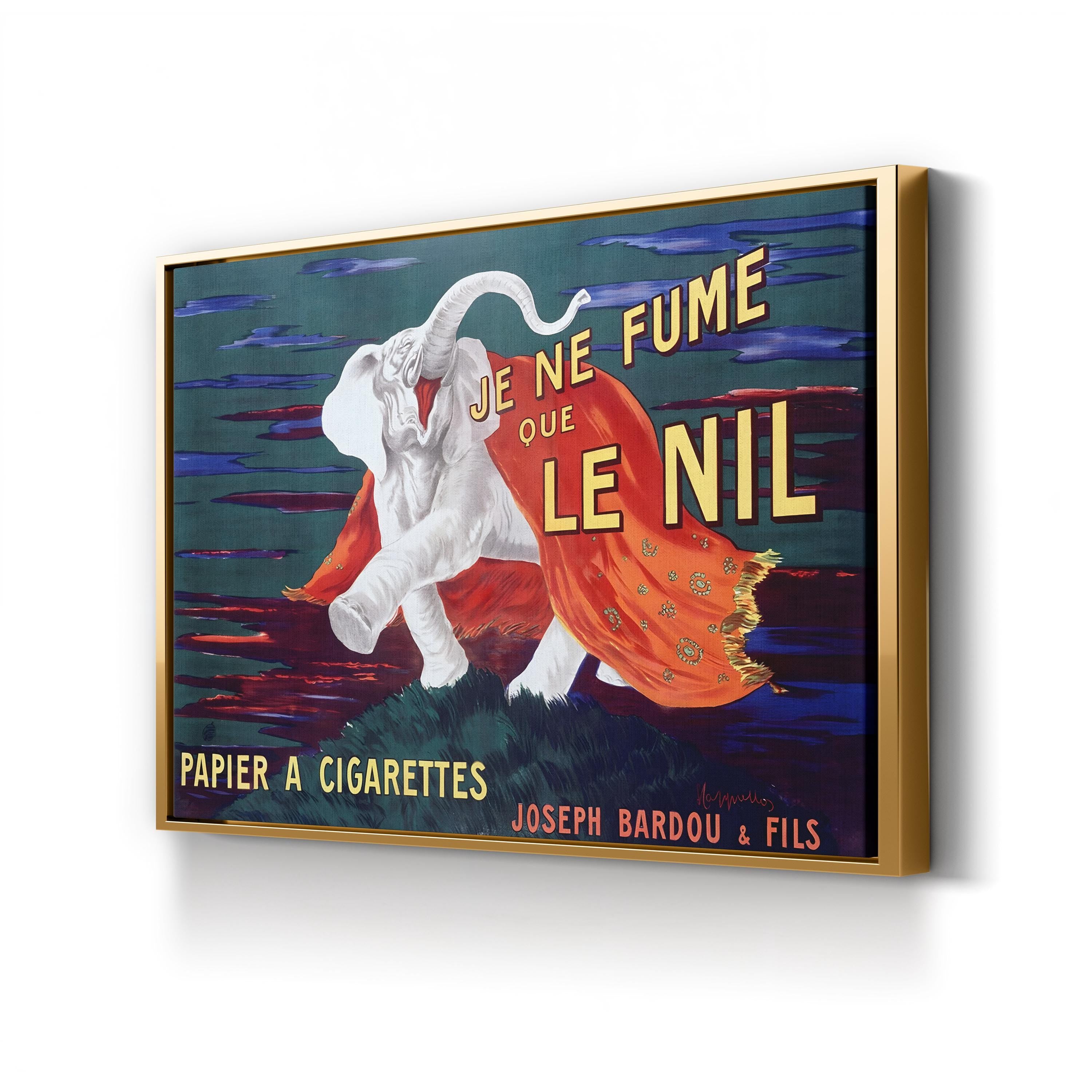 Vintage Circus Elephant “Je Ne Fume Le Nil” Advertising Poster Canvas Print