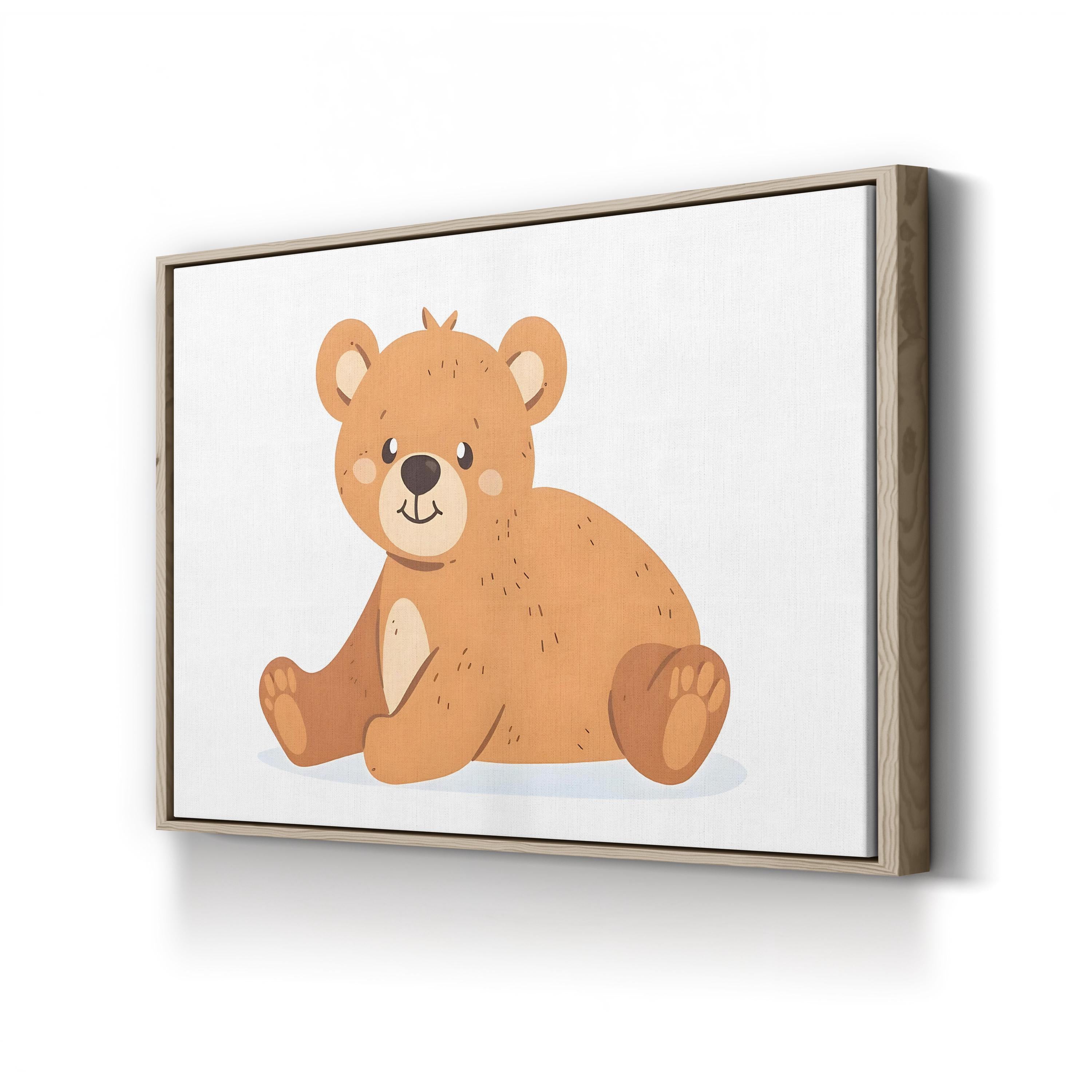 Cute Bear Nursery Wall Art: Woodland Animal Illustration Print