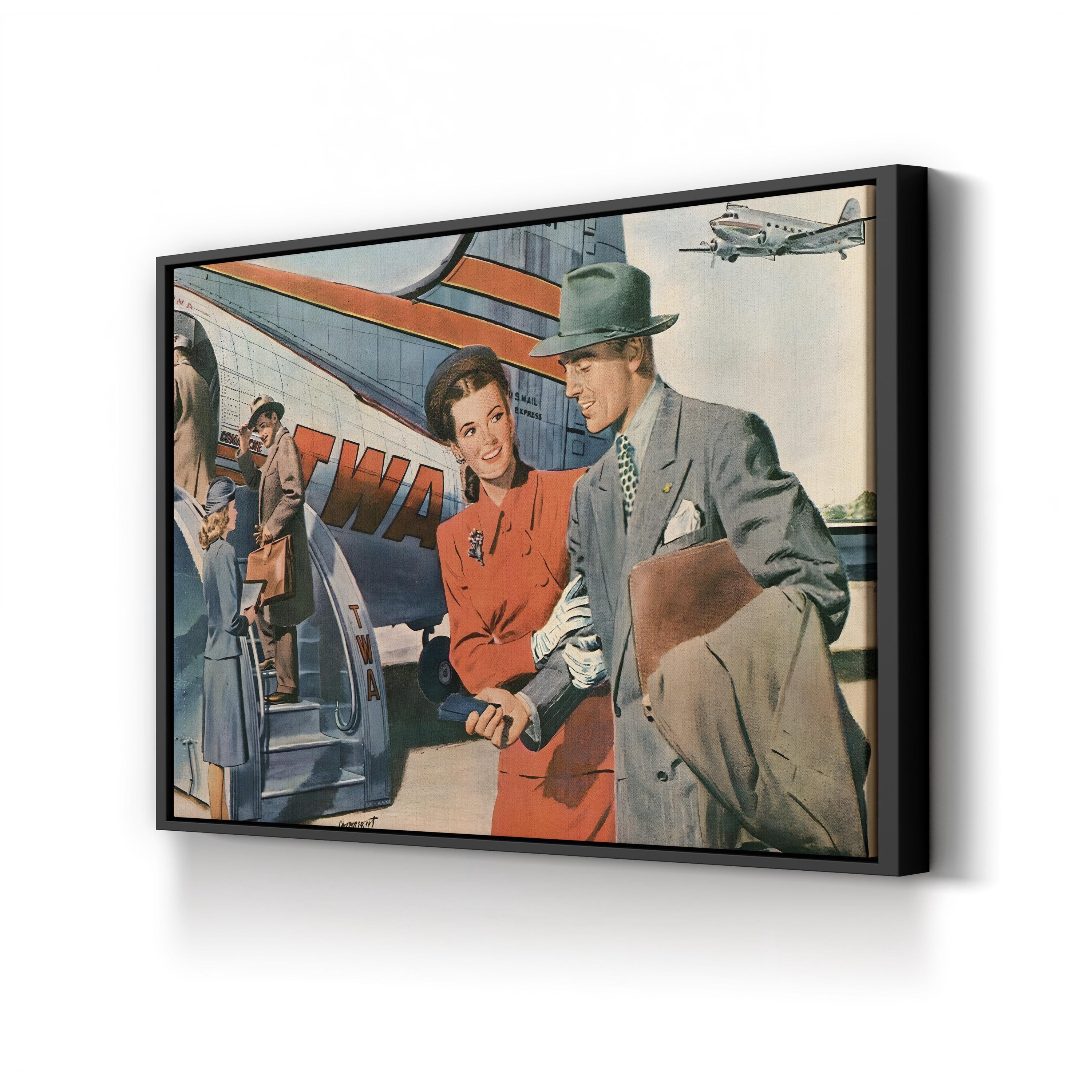 1940s USA TWA Magazine Advert (Detail) Wall Art — Vintage Mid-Century Aviation Print